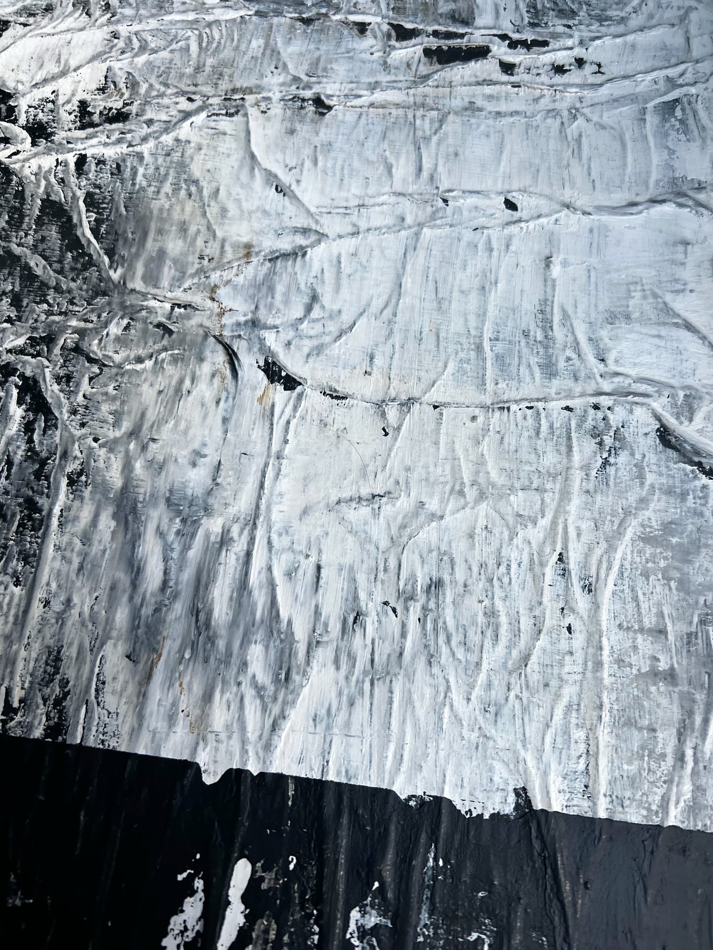 Raw Surface – Original Paper Collage Heavy Textured Painting | 20x20"