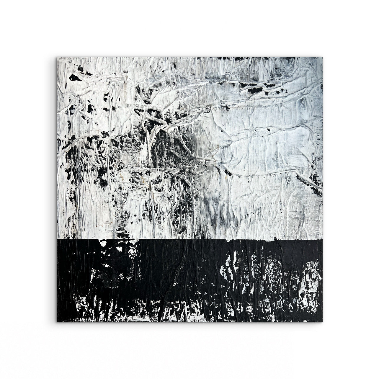 Raw Surface – Original Paper Collage Heavy Textured Painting | 20x20"