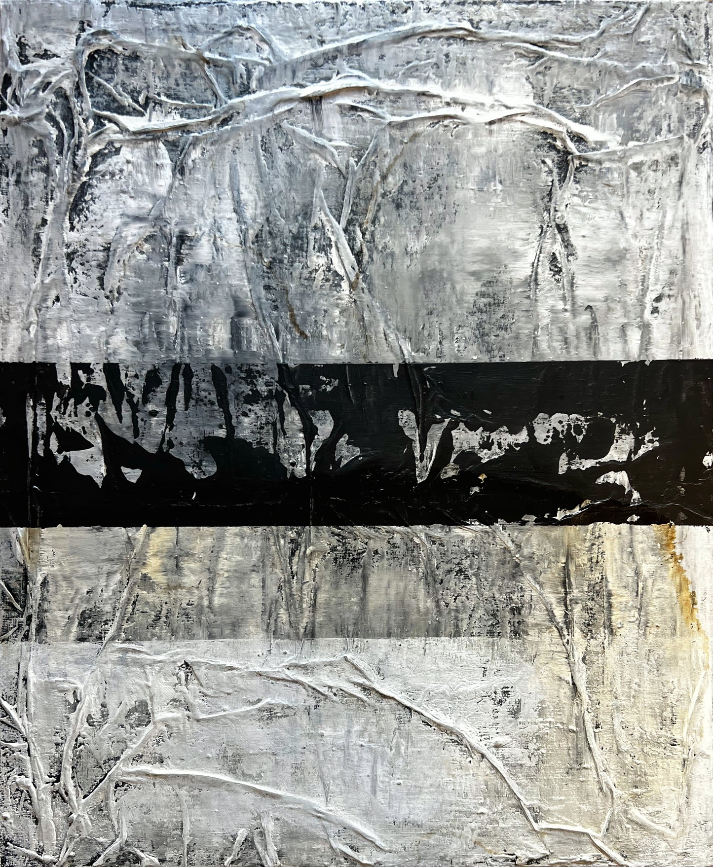 Linear Sediments – Original Wabi-Sabi Layers Textured Painting | 18x15" Deep Profile