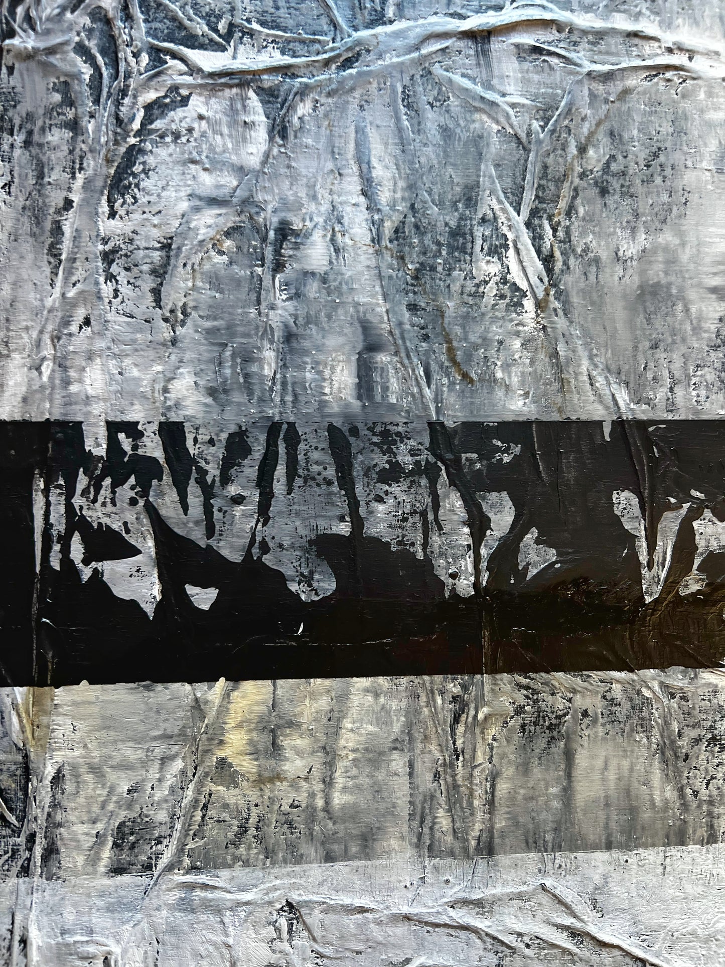 Linear Sediments – Original Wabi-Sabi Layers Textured Painting | 18x15" Deep Profile