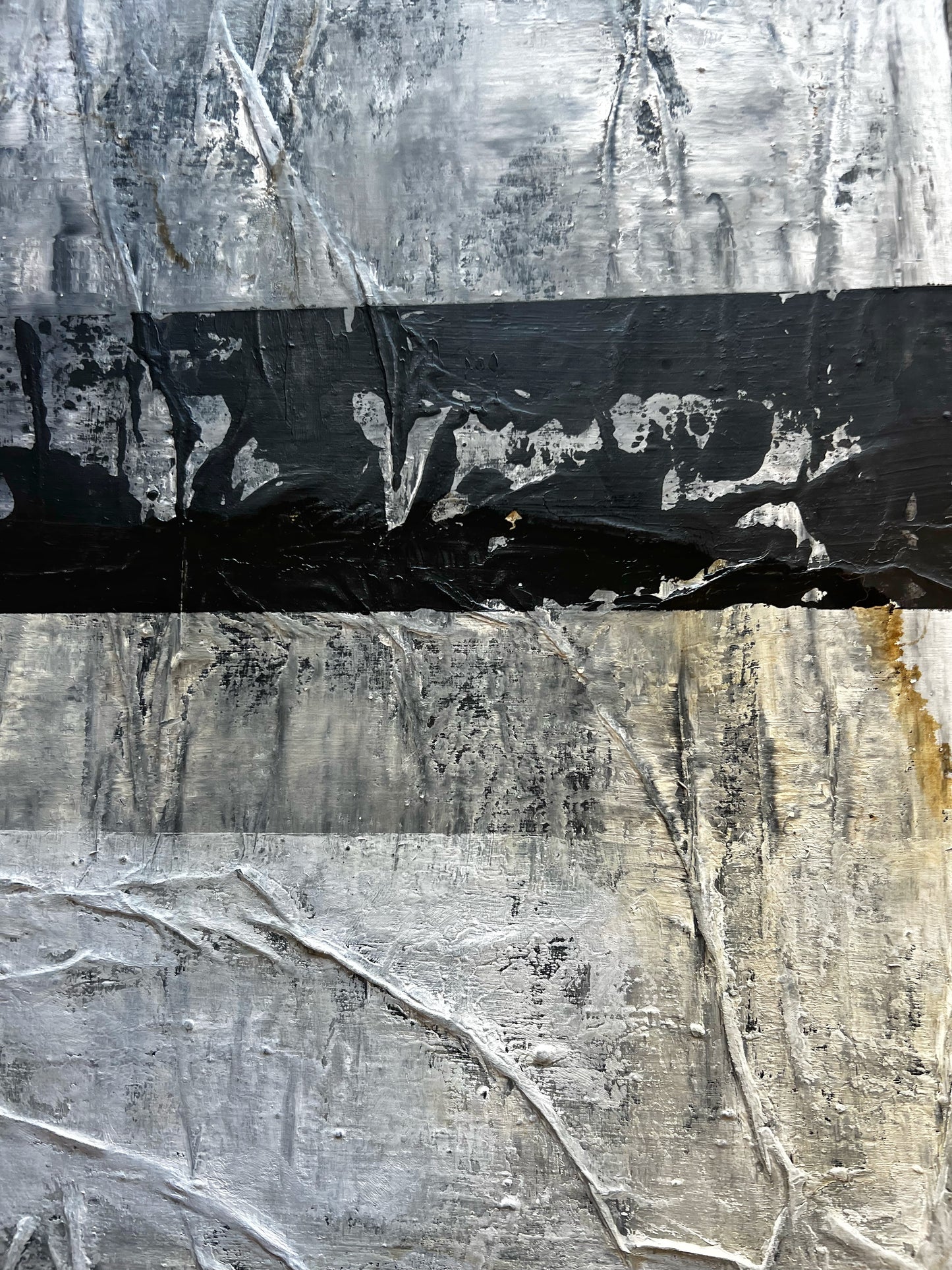 Linear Sediments – Original Wabi-Sabi Layers Textured Painting | 18x15" Deep Profile