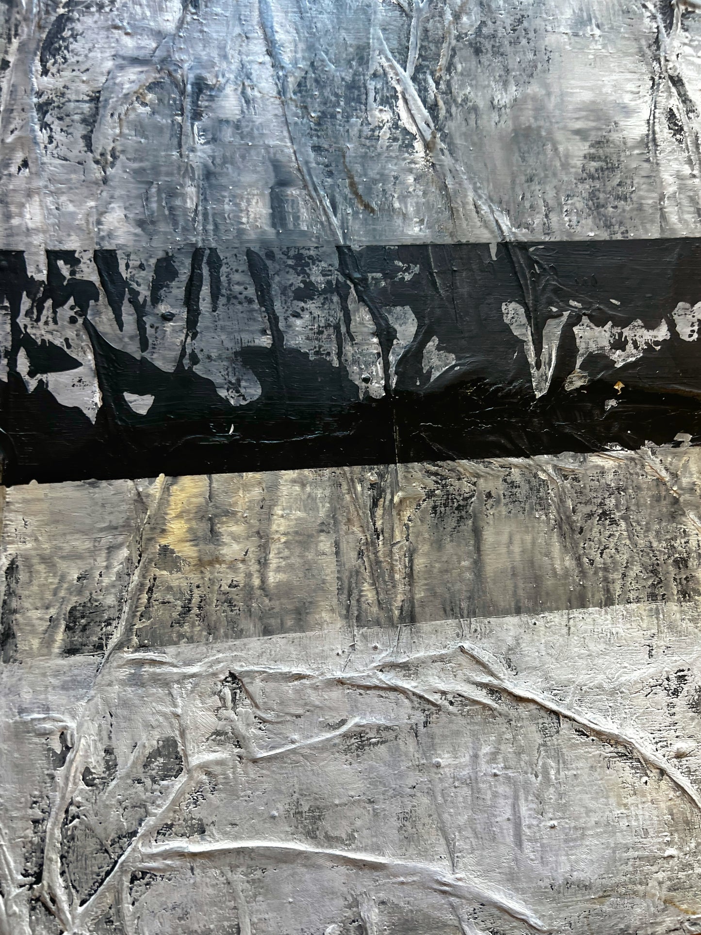 Linear Sediments – Original Wabi-Sabi Layers Textured Painting | 18x15" Deep Profile
