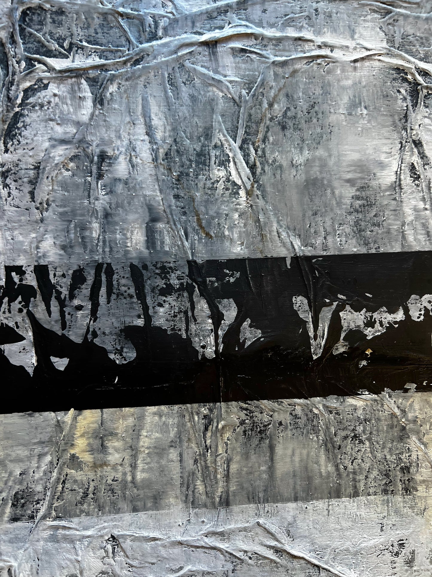 Linear Sediments – Original Wabi-Sabi Layers Textured Painting | 18x15" Deep Profile