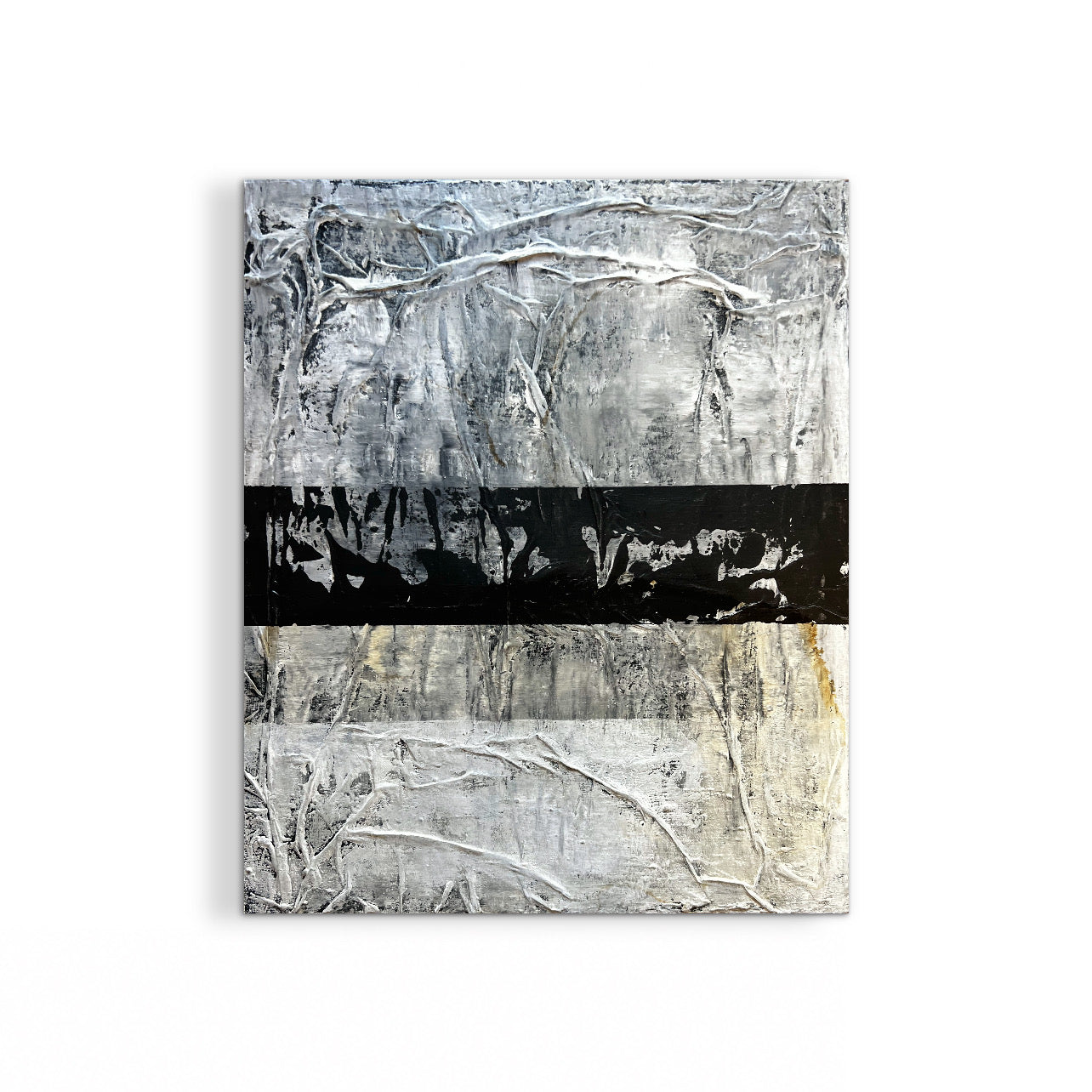 Linear Sediments – Original Wabi-Sabi Layers Textured Painting | 18x15" Deep Profile