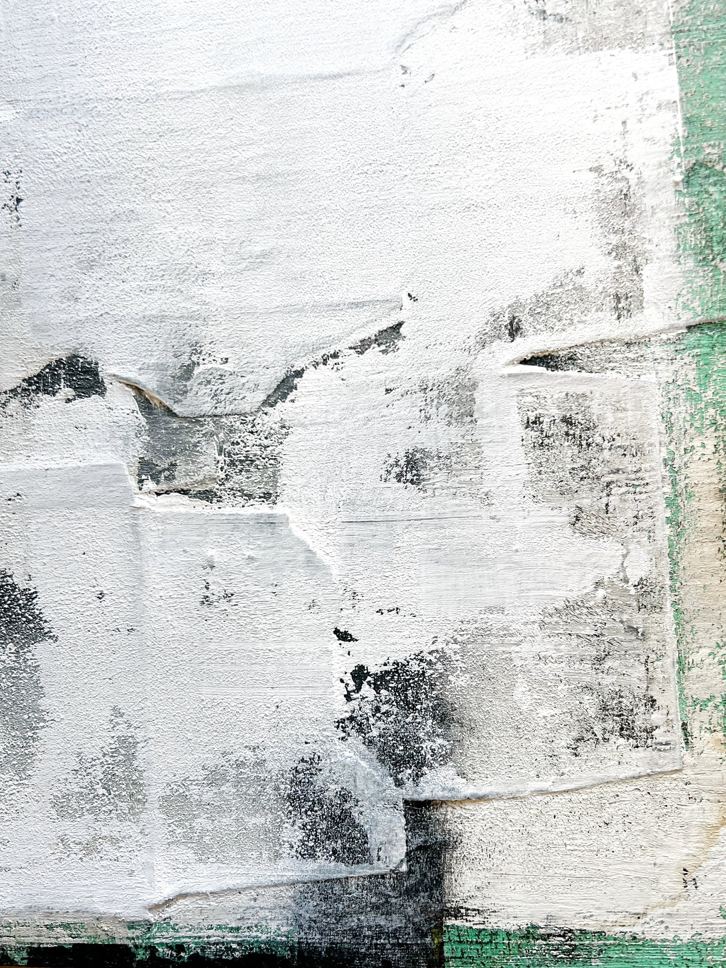 Green as Origin – Original Olive Green Minimalist Textured Painting | 18x15" Deep Profile