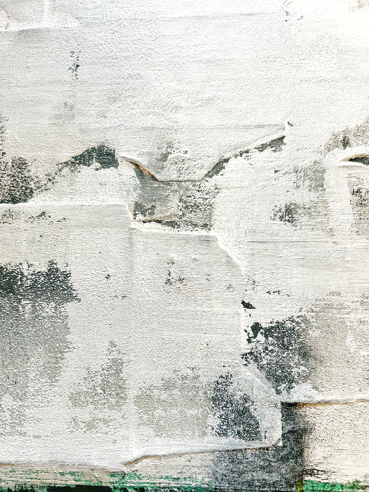 Green as Origin – Original Olive Green Minimalist Textured Painting | 18x15" Deep Profile
