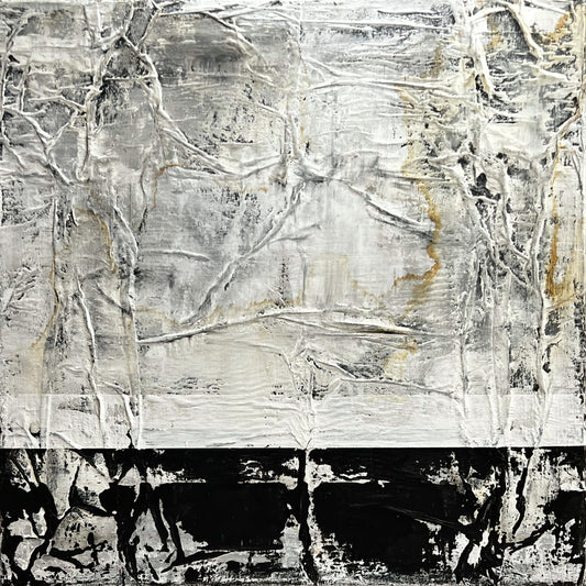Quiet Matter – Original Paper Collage Heavy Textured Painting | 20x20"