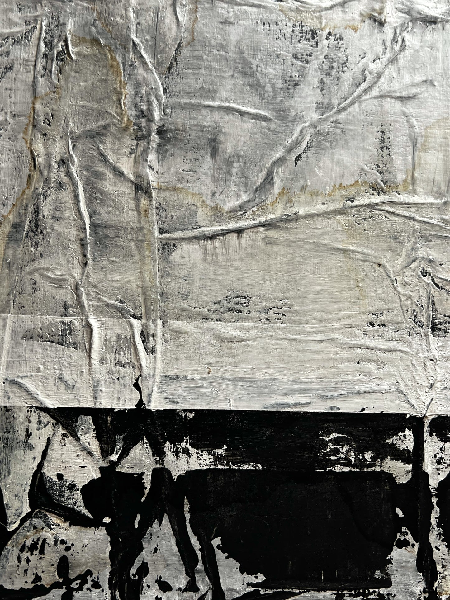 Quiet Matter – Original Paper Collage Heavy Textured Painting | 20x20"