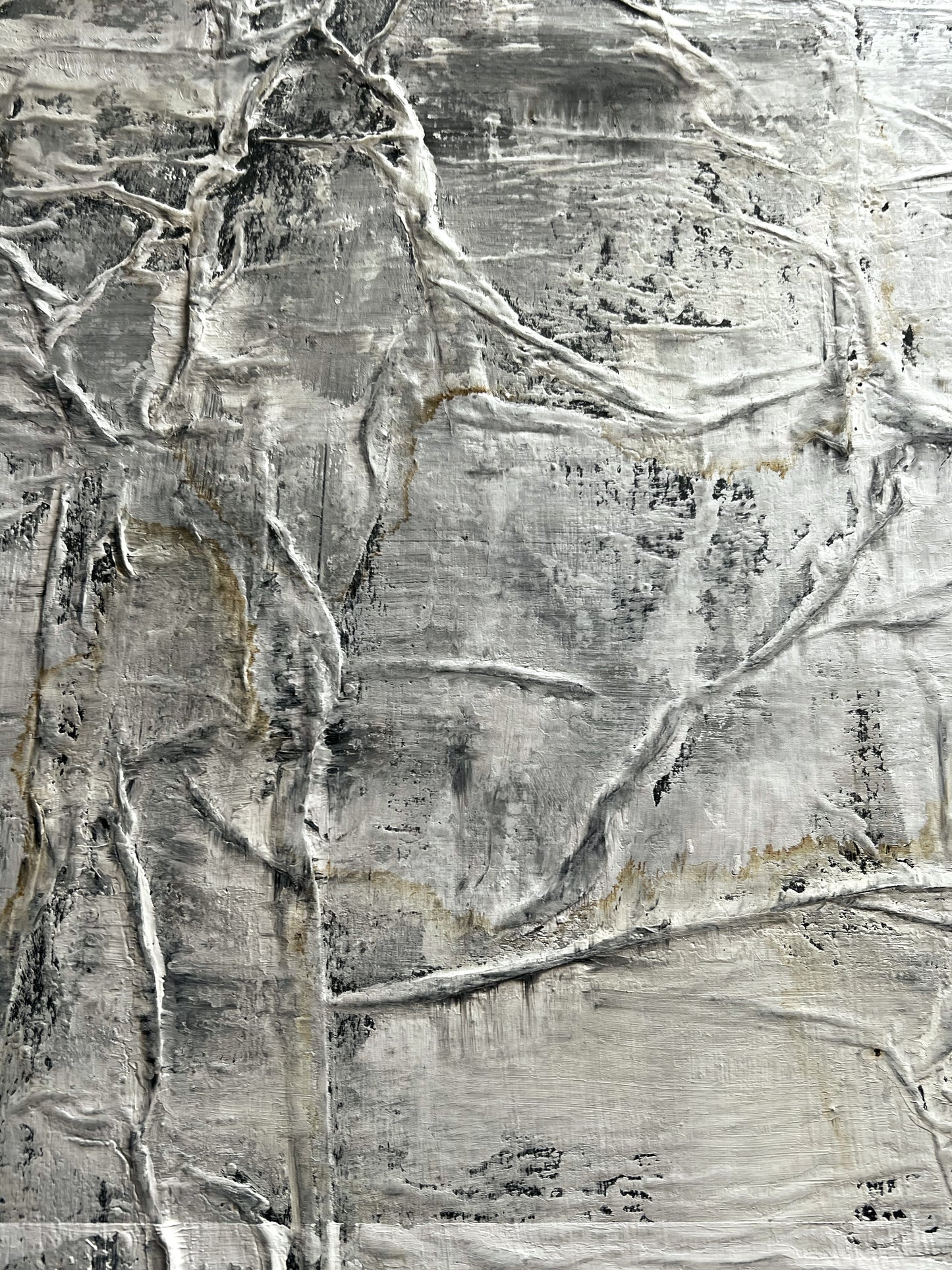 Quiet Matter – Original Paper Collage Heavy Textured Painting | 20x20"