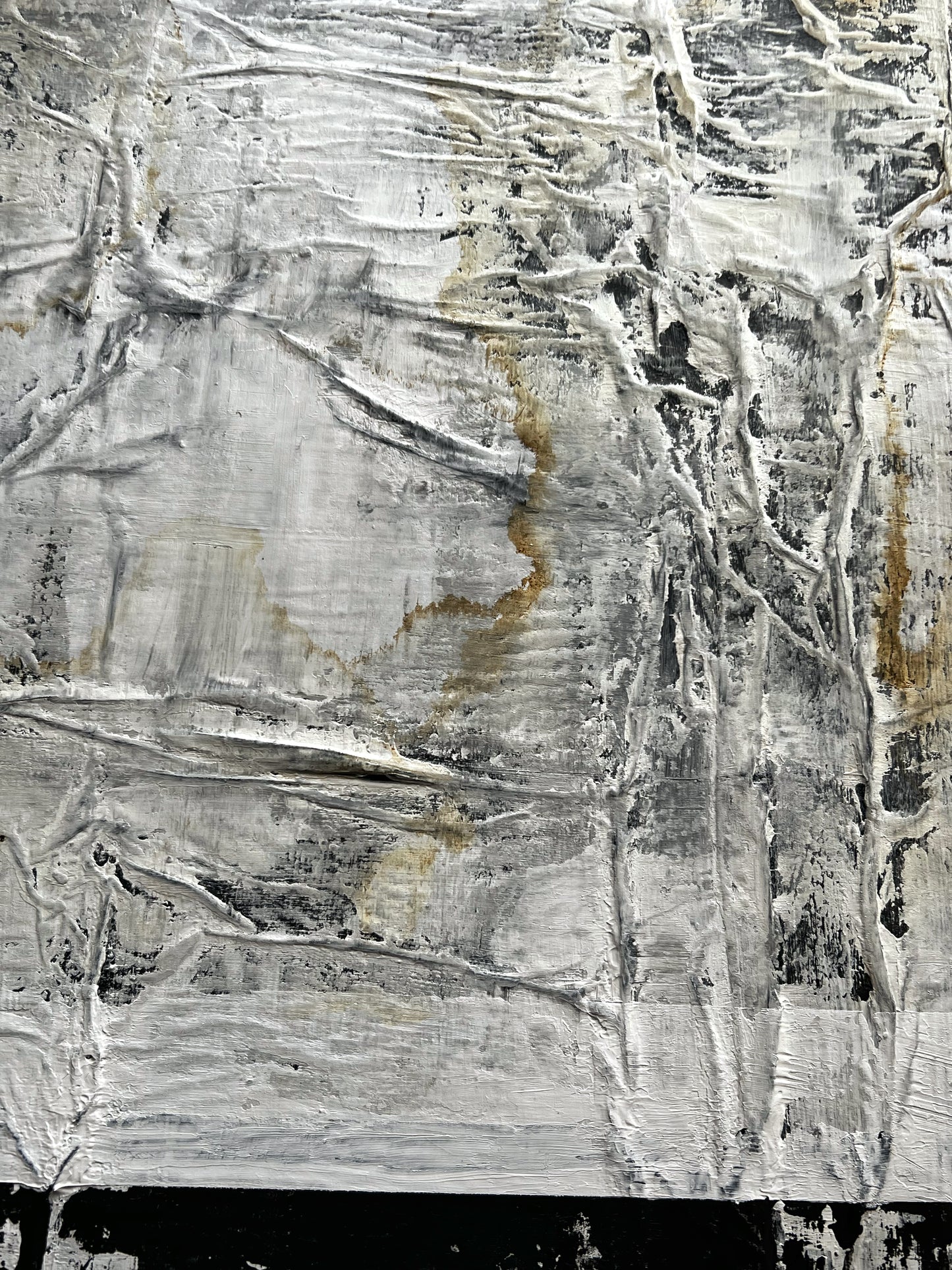 Quiet Matter – Original Paper Collage Heavy Textured Painting | 20x20"
