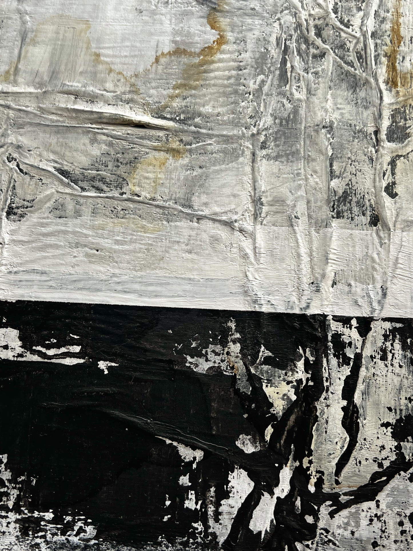Quiet Matter – Original Paper Collage Heavy Textured Painting | 20x20"