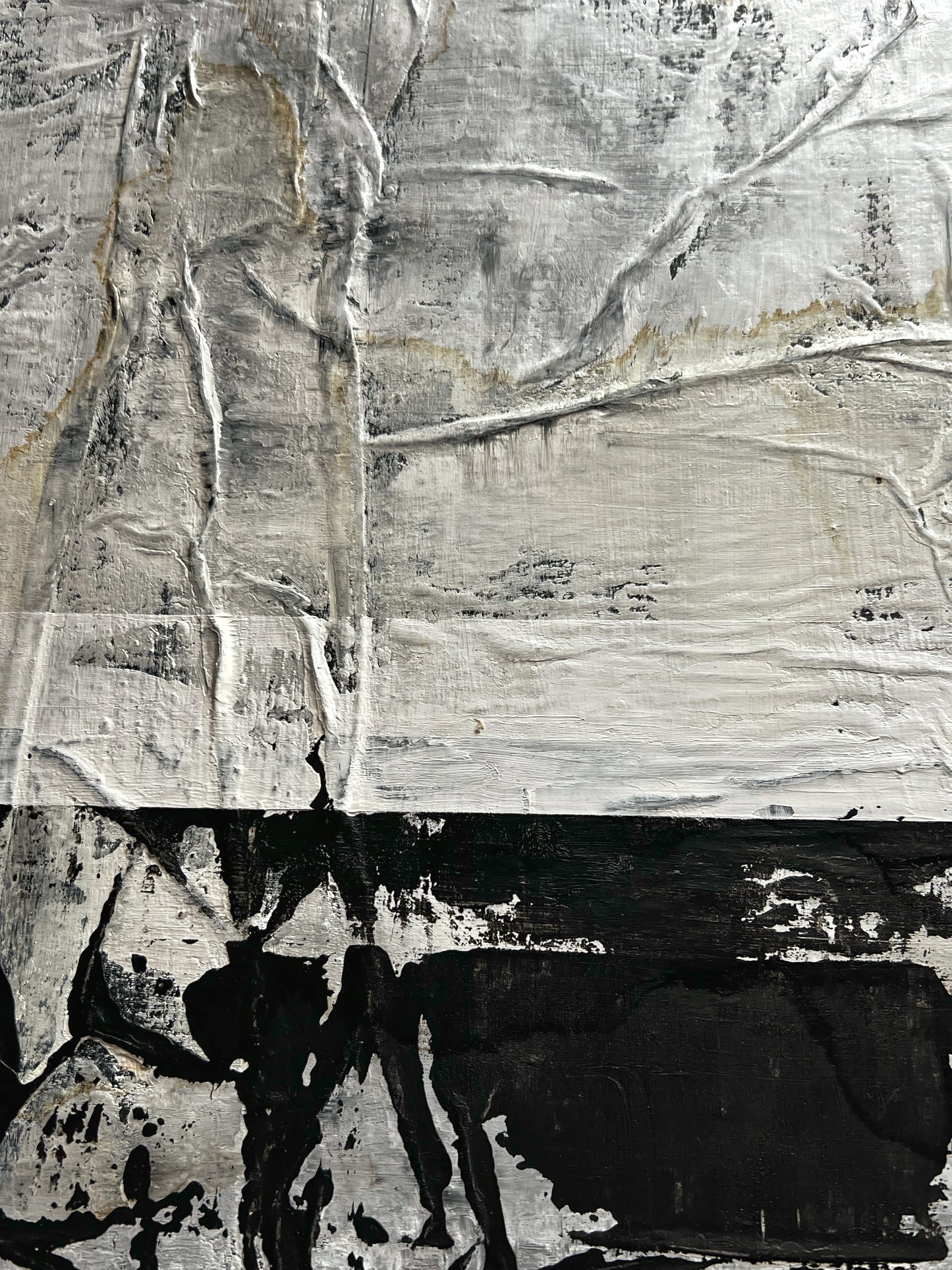 Quiet Matter – Original Paper Collage Heavy Textured Painting | 20x20"