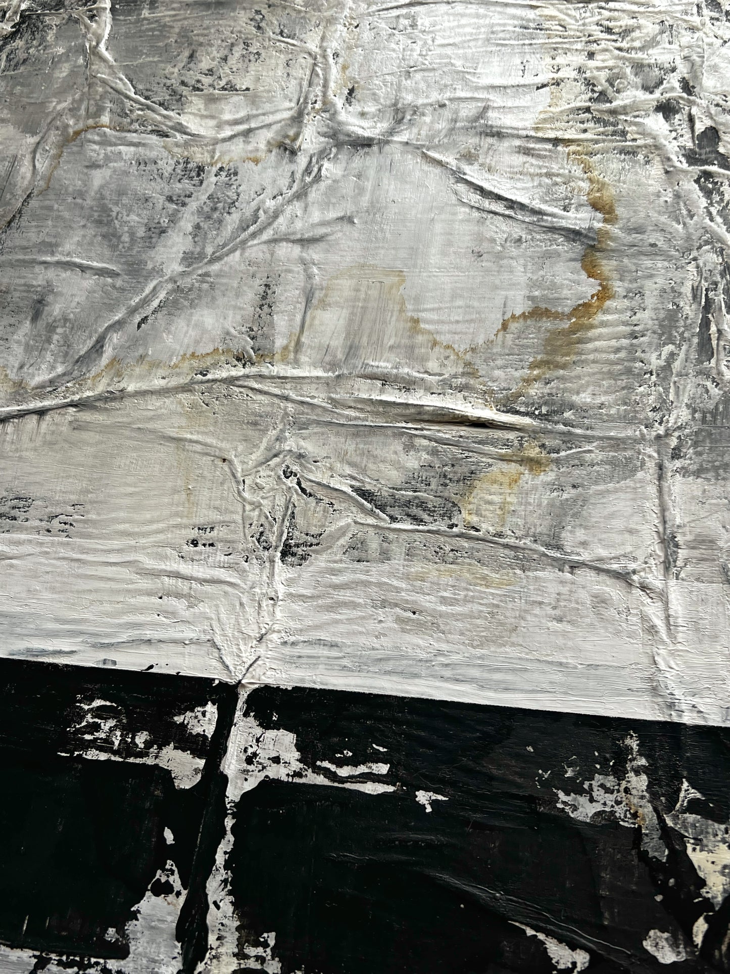 Quiet Matter – Original Paper Collage Heavy Textured Painting | 20x20"