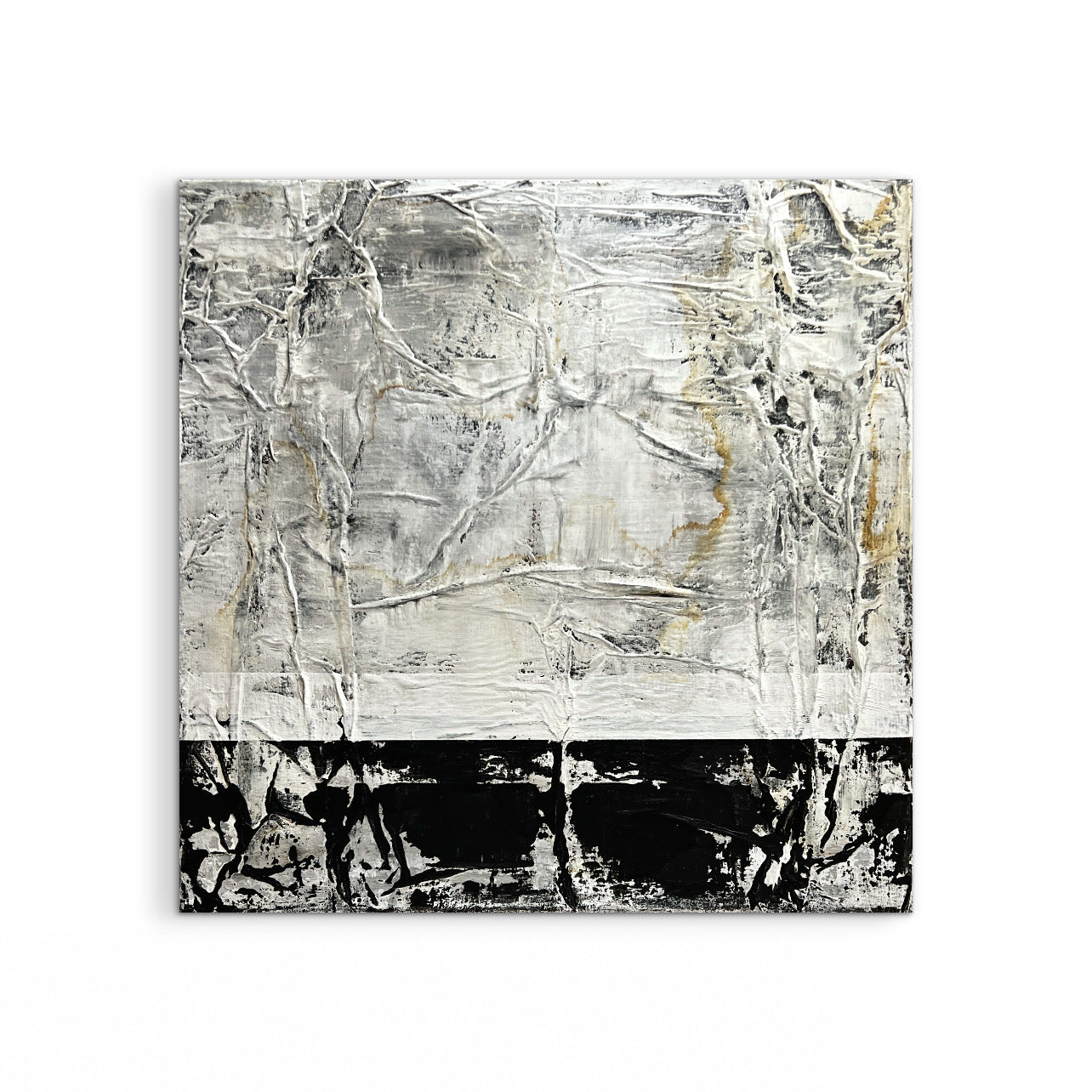 Quiet Matter – Original Paper Collage Heavy Textured Painting | 20x20"
