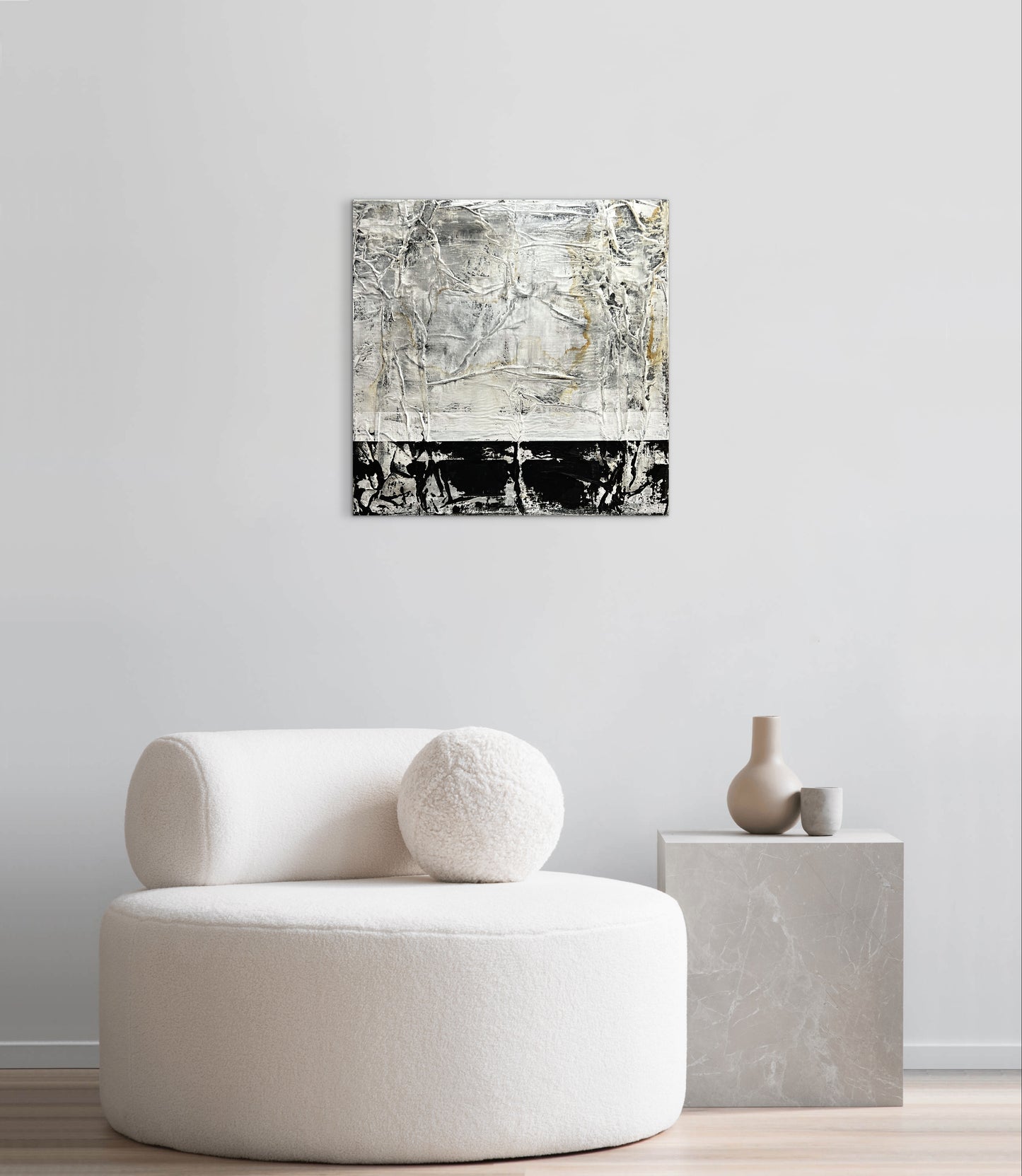 Quiet Matter – Original Paper Collage Heavy Textured Painting | 20x20"
