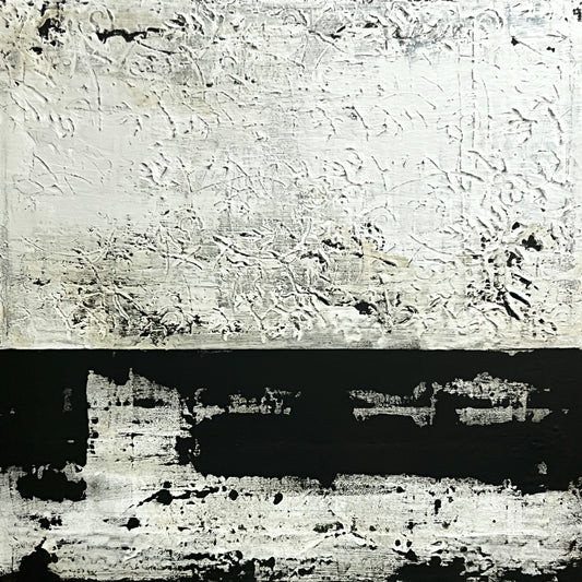 Erosion Protocol – Original Wabi-Sabi White Textured Painting | 20x20"