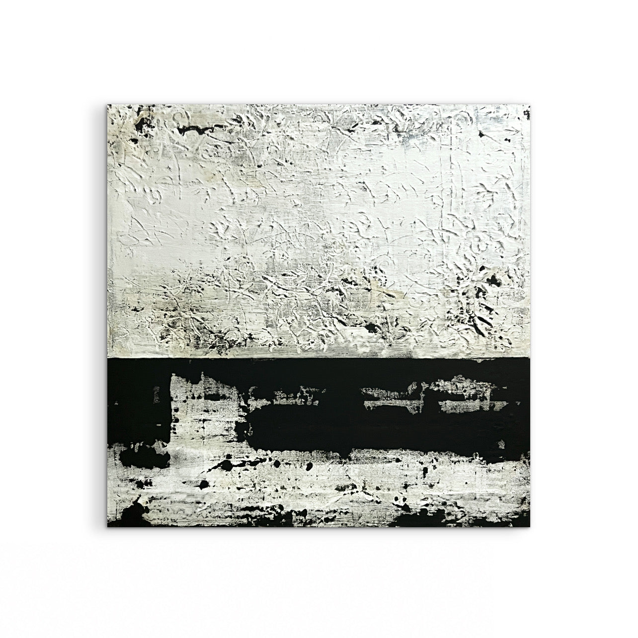 Erosion Protocol – Original Wabi-Sabi White Textured Painting | 20x20"