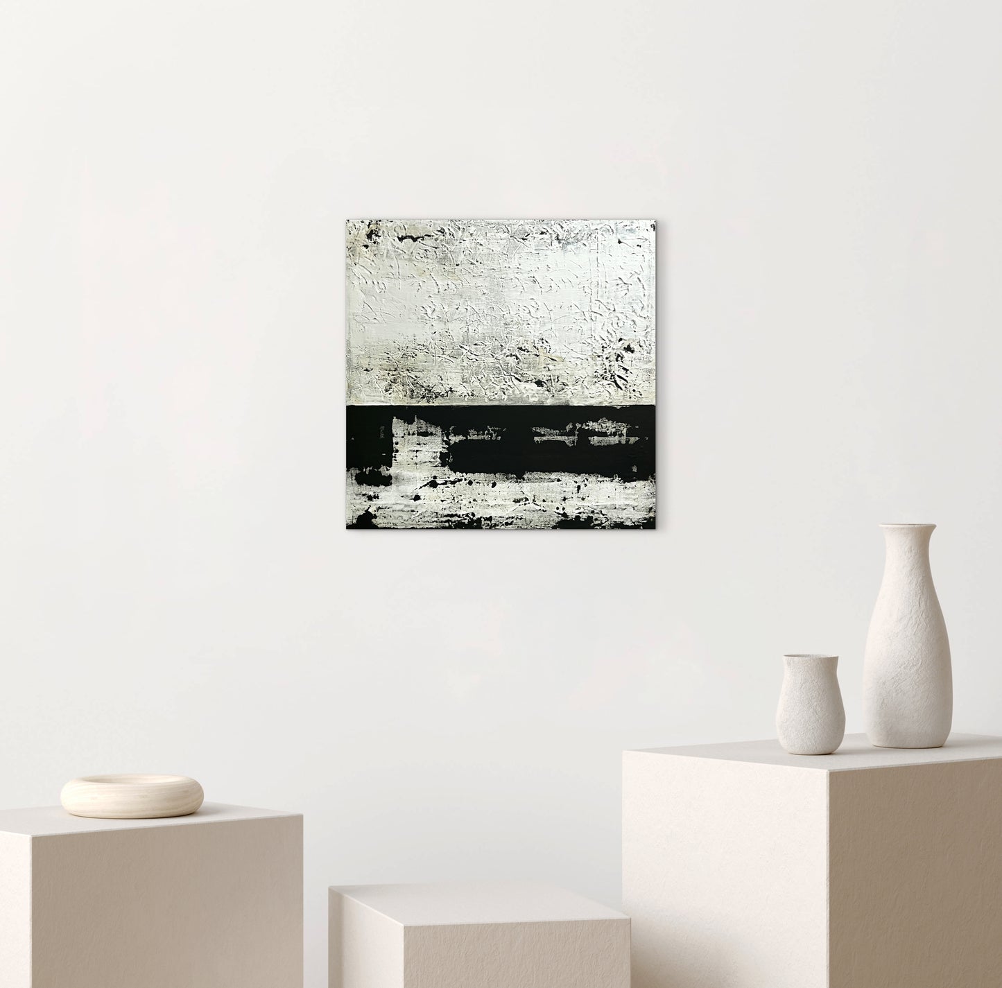 Erosion Protocol – Original Wabi-Sabi White Textured Painting | 20x20"