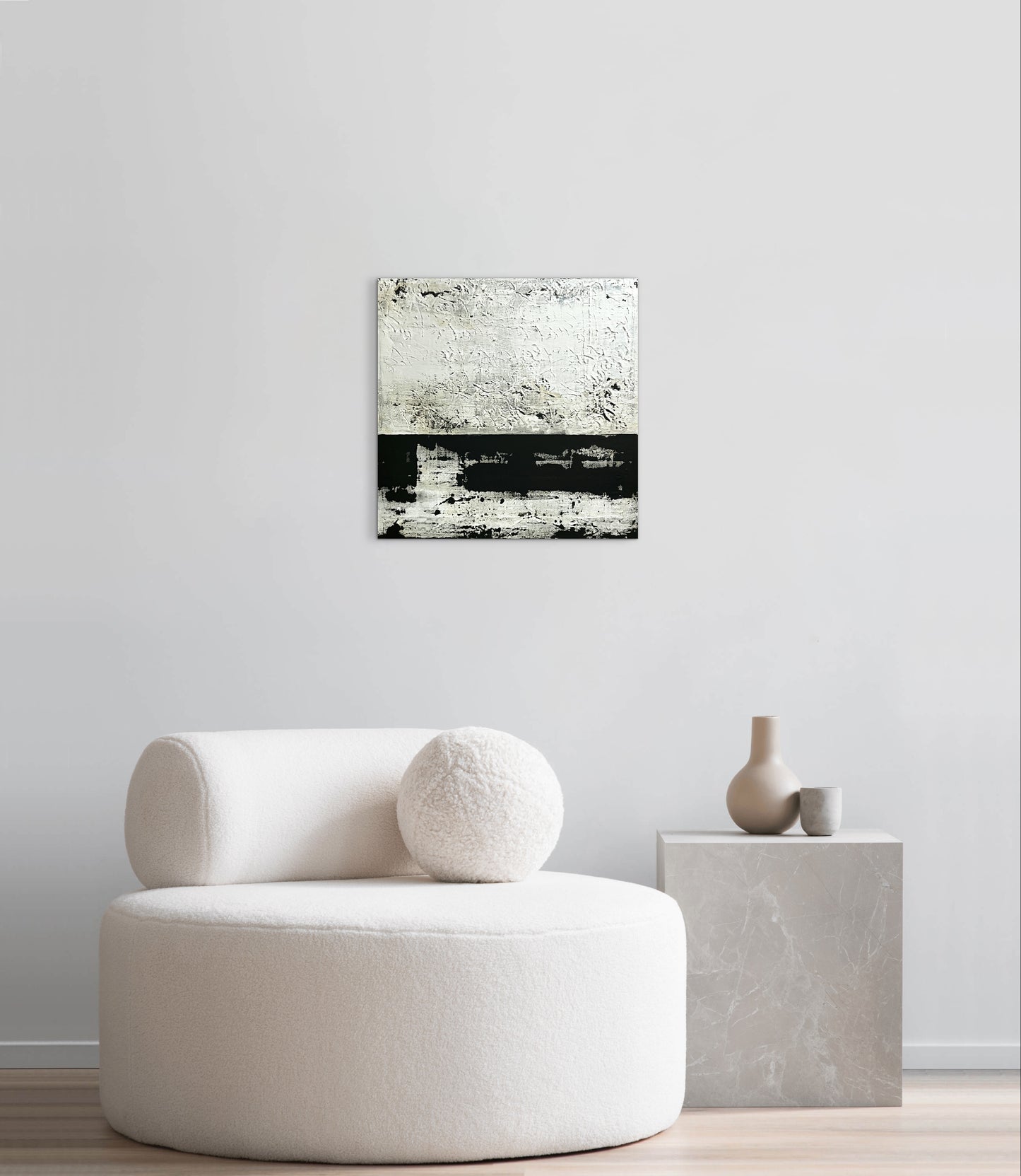 Erosion Protocol – Original Wabi-Sabi White Textured Painting | 20x20"