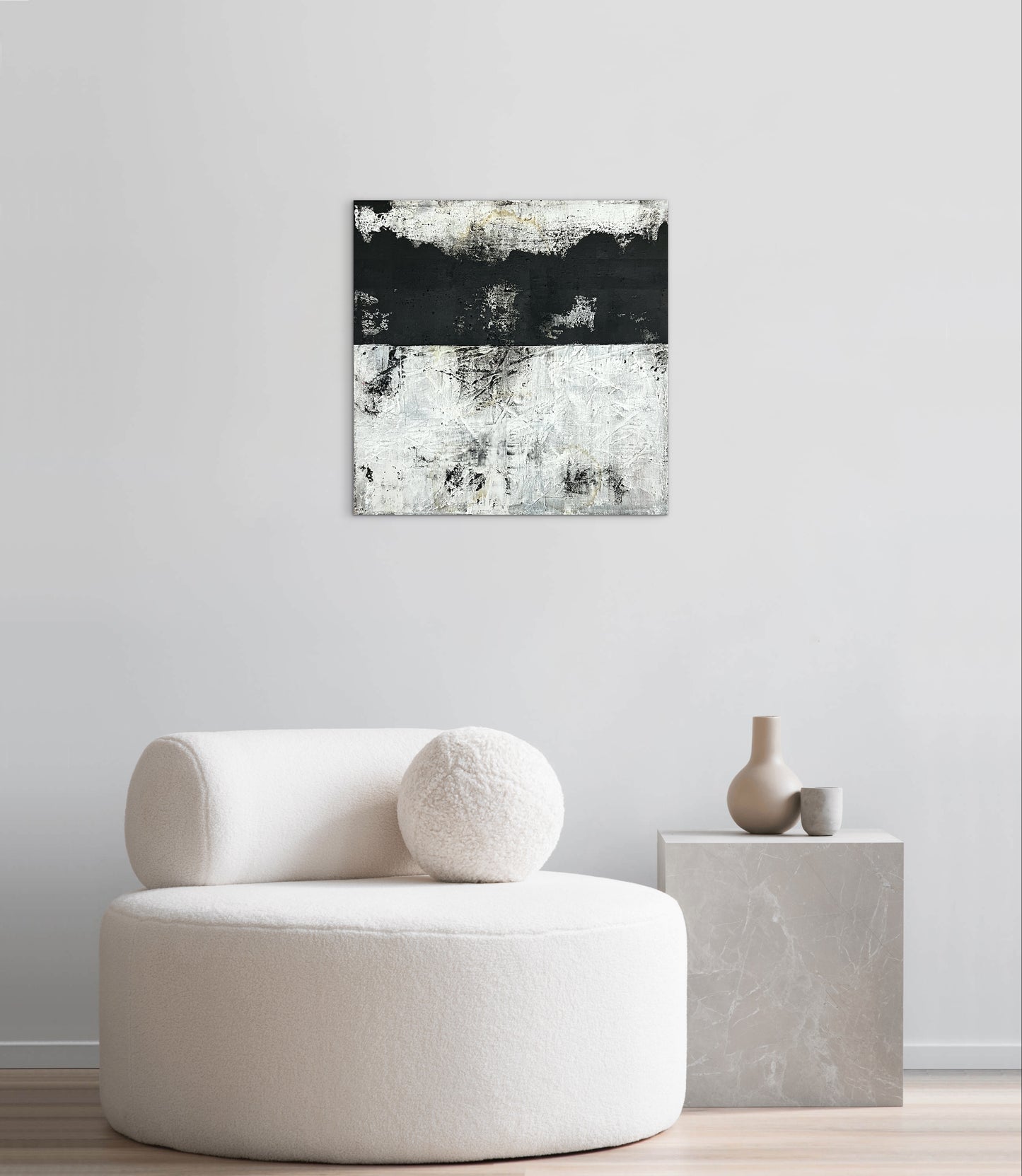 The Patience of Stone – Original Earthy Minimalist Textured Painting | 20x20"