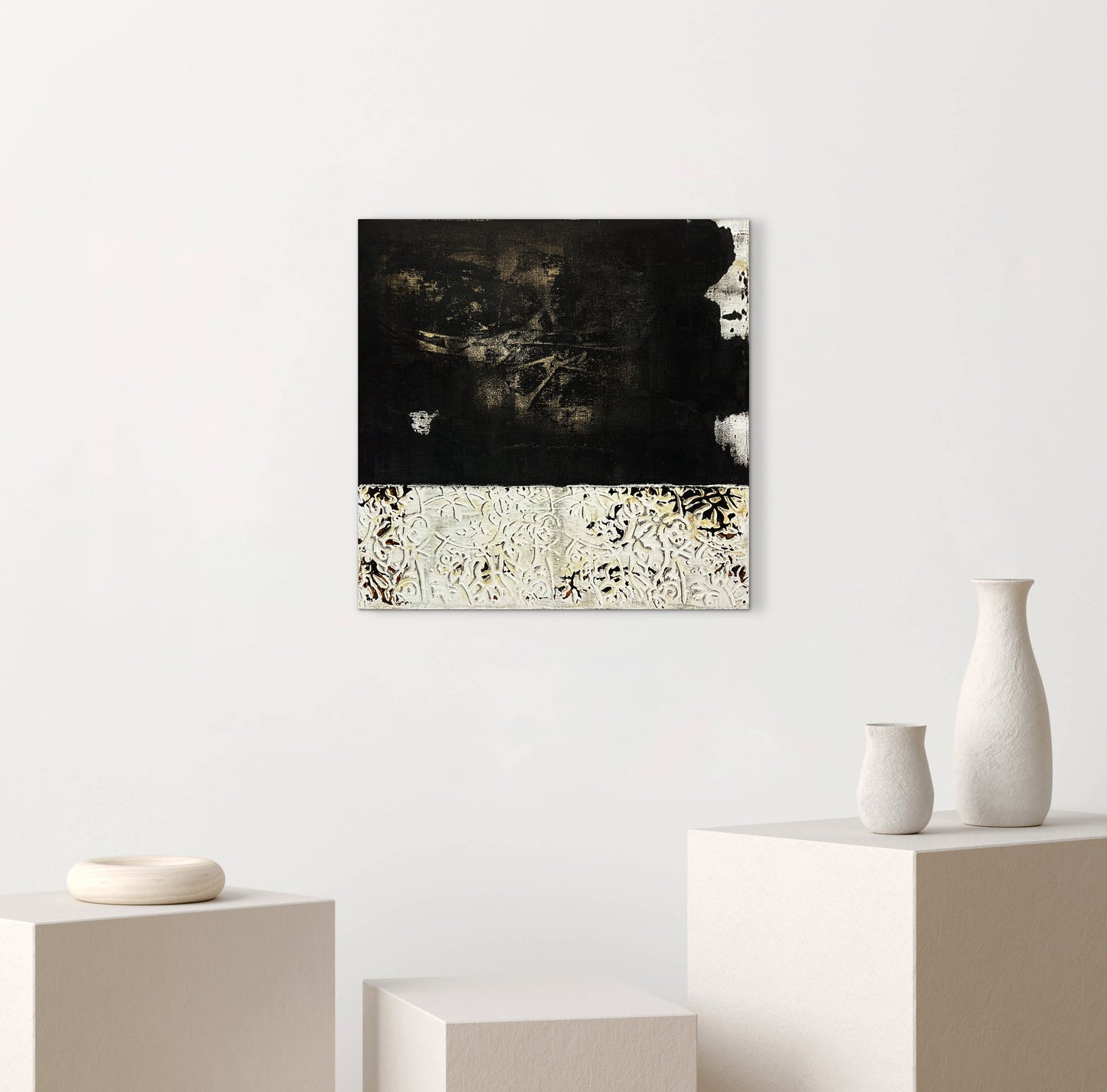 Palau – Original Architectural Wabi-Sabi Heavy Textured Painting | 20x20"