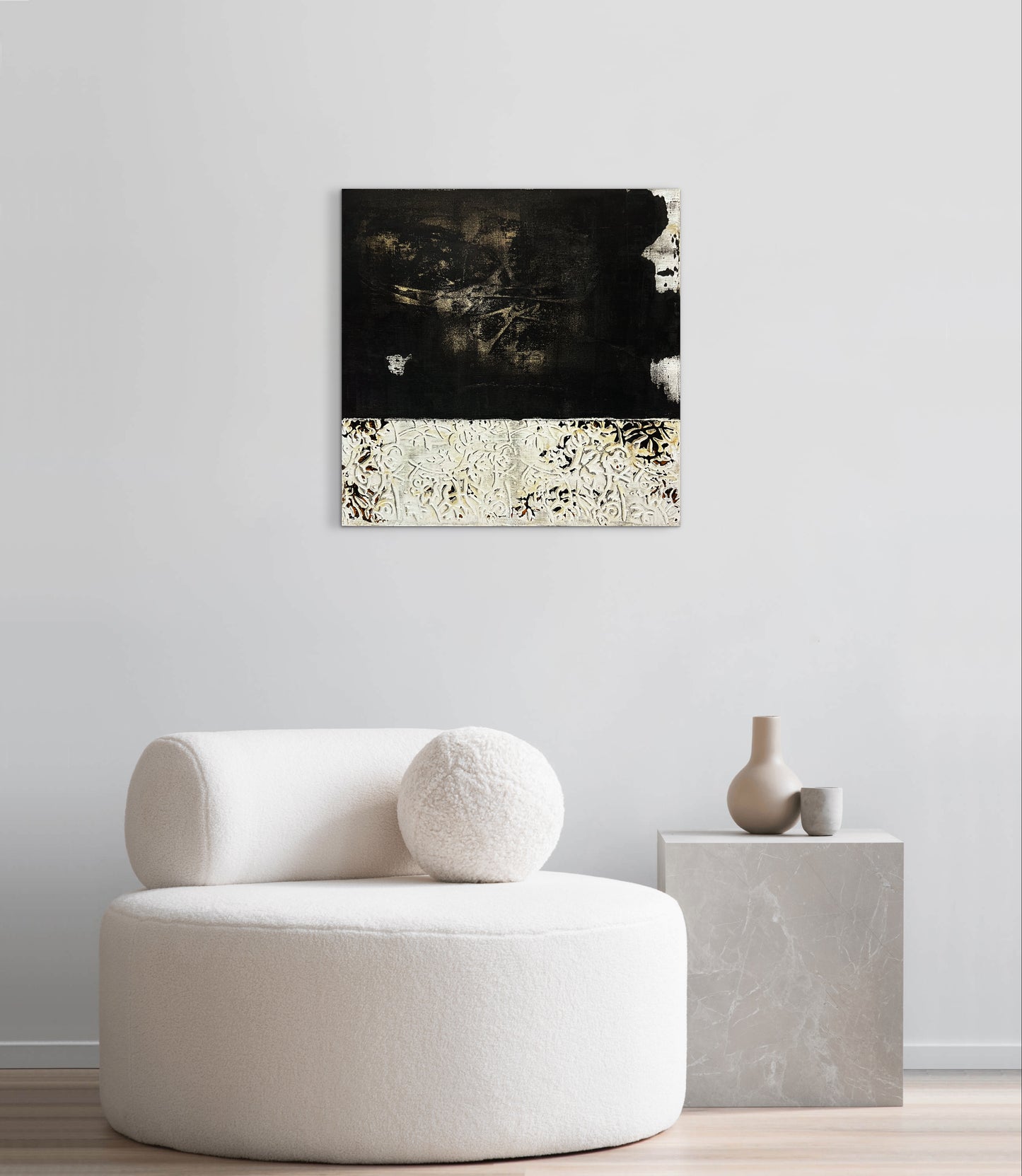 Palau – Original Architectural Wabi-Sabi Heavy Textured Painting | 20x20"
