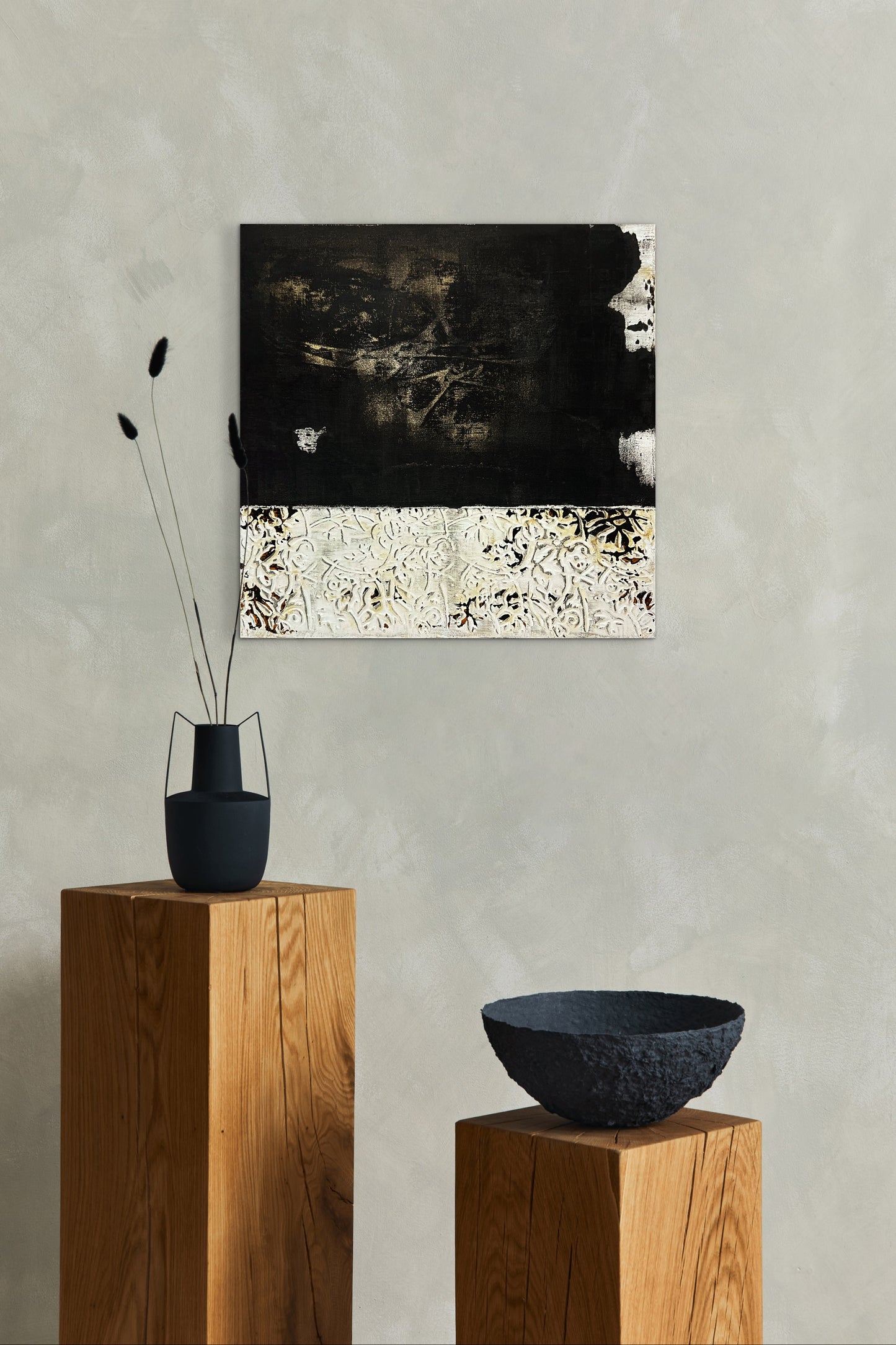 Palau – Original Architectural Wabi-Sabi Heavy Textured Painting | 20x20"