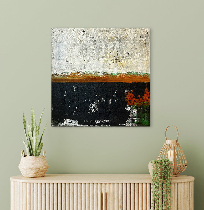 Memory in Patterns – Original Grid Minimalist Textured Painting | 20x20”