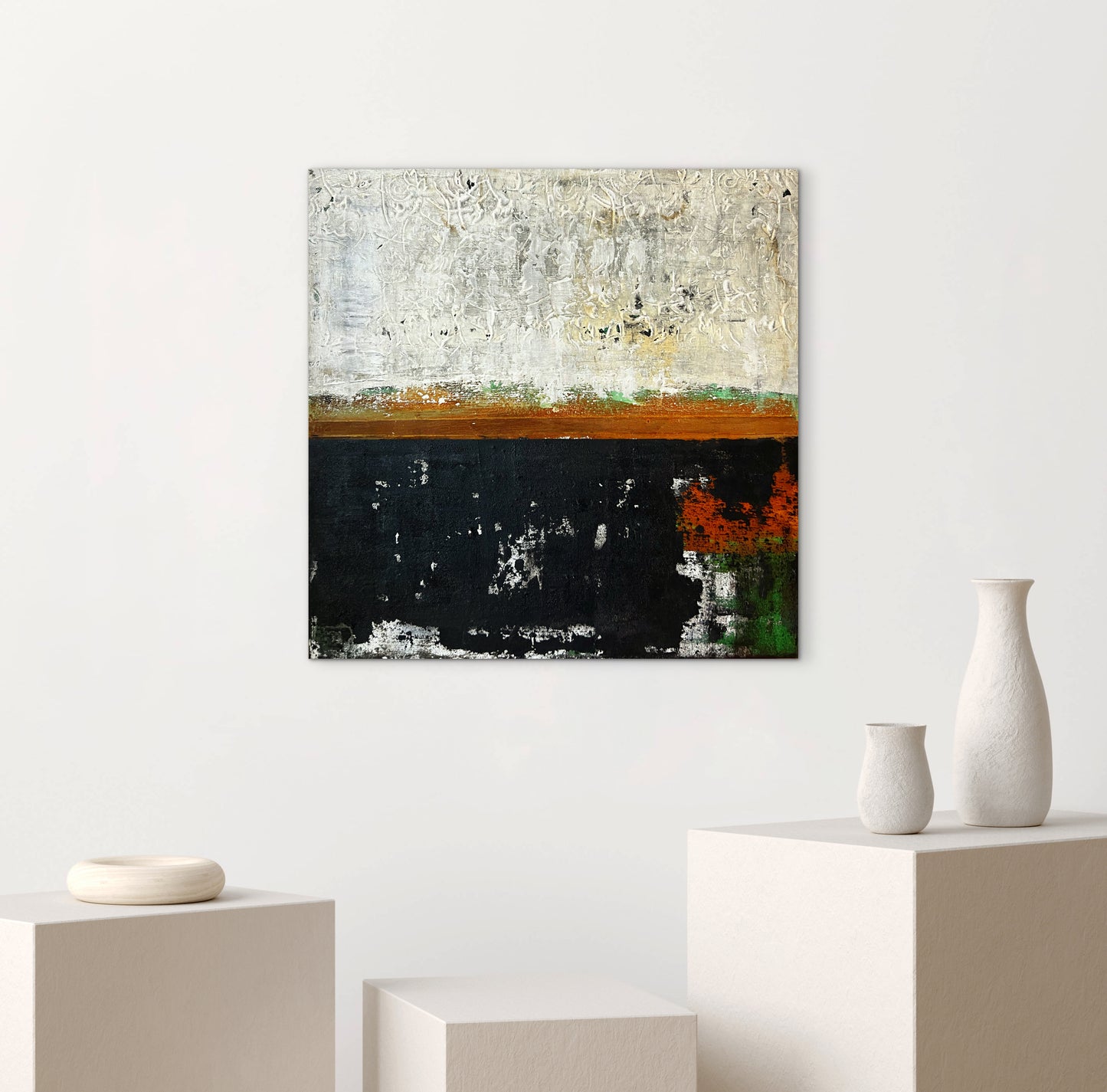 Memory in Patterns – Original Grid Minimalist Textured Painting | 20x20”