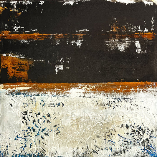 Intervals of Rust – Original Industrial Rust Heavy Textured Painting | 20x20"