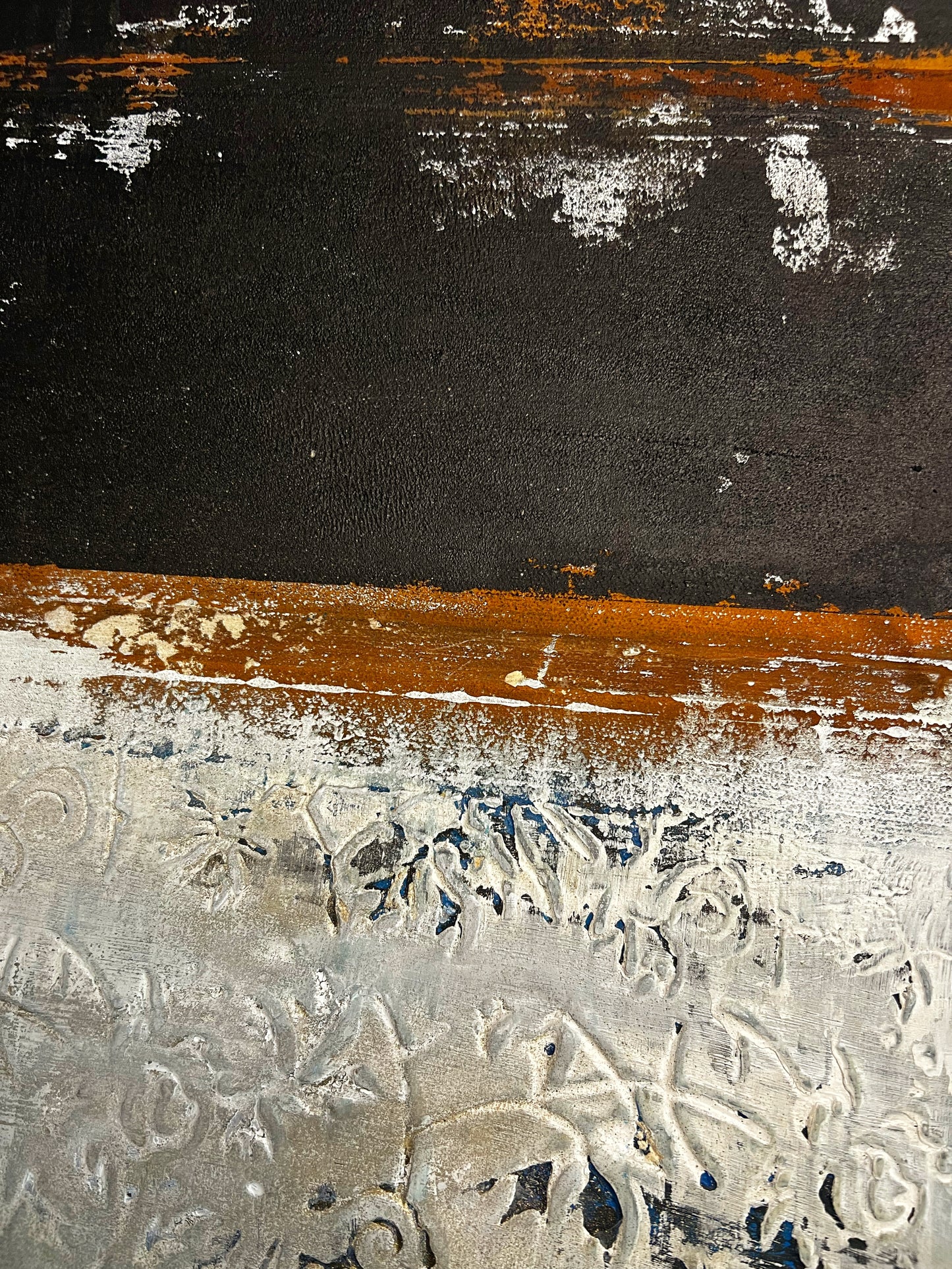 Intervals of Rust – Original Industrial Rust Heavy Textured Painting | 20x20"