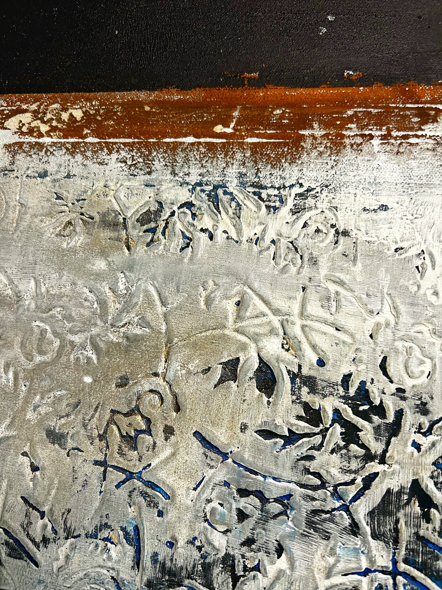 Intervals of Rust – Original Industrial Rust Heavy Textured Painting | 20x20"