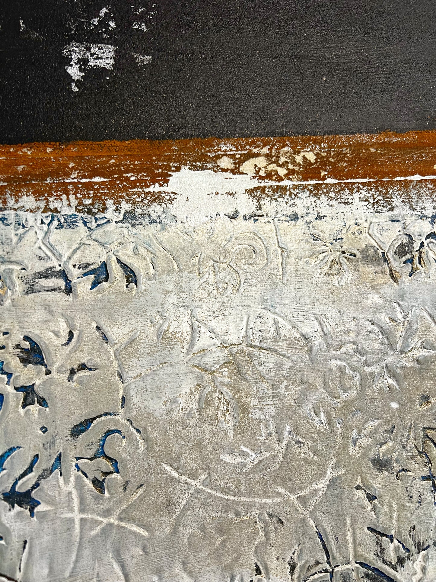 Intervals of Rust – Original Industrial Rust Heavy Textured Painting | 20x20"