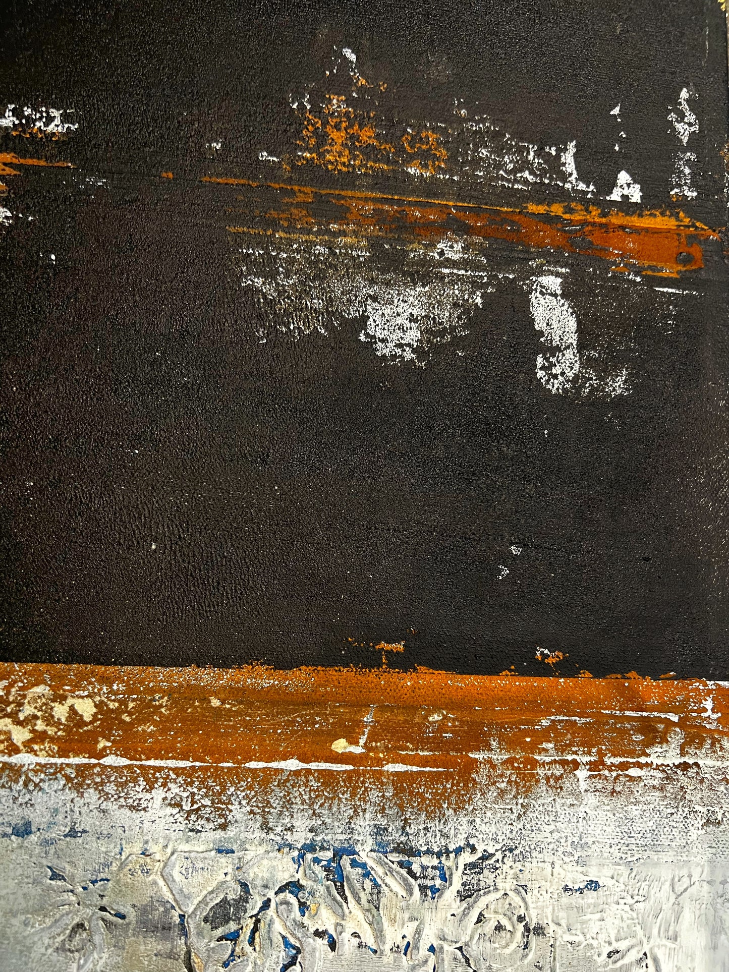 Intervals of Rust – Original Industrial Rust Heavy Textured Painting | 20x20"