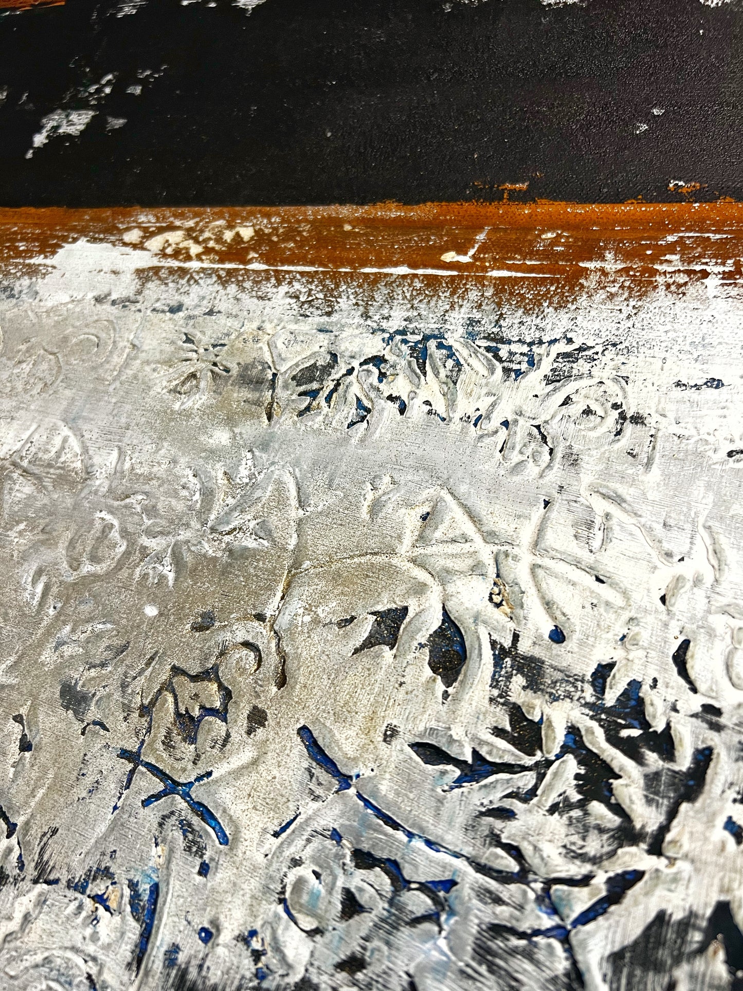 Intervals of Rust – Original Industrial Rust Heavy Textured Painting | 20x20"