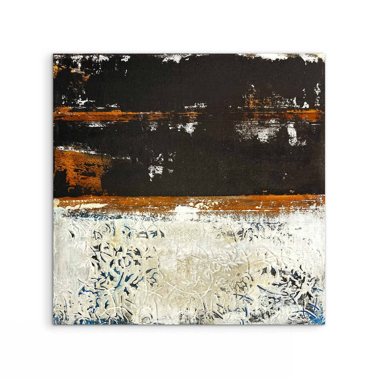 Intervals of Rust – Original Industrial Rust Heavy Textured Painting | 20x20"