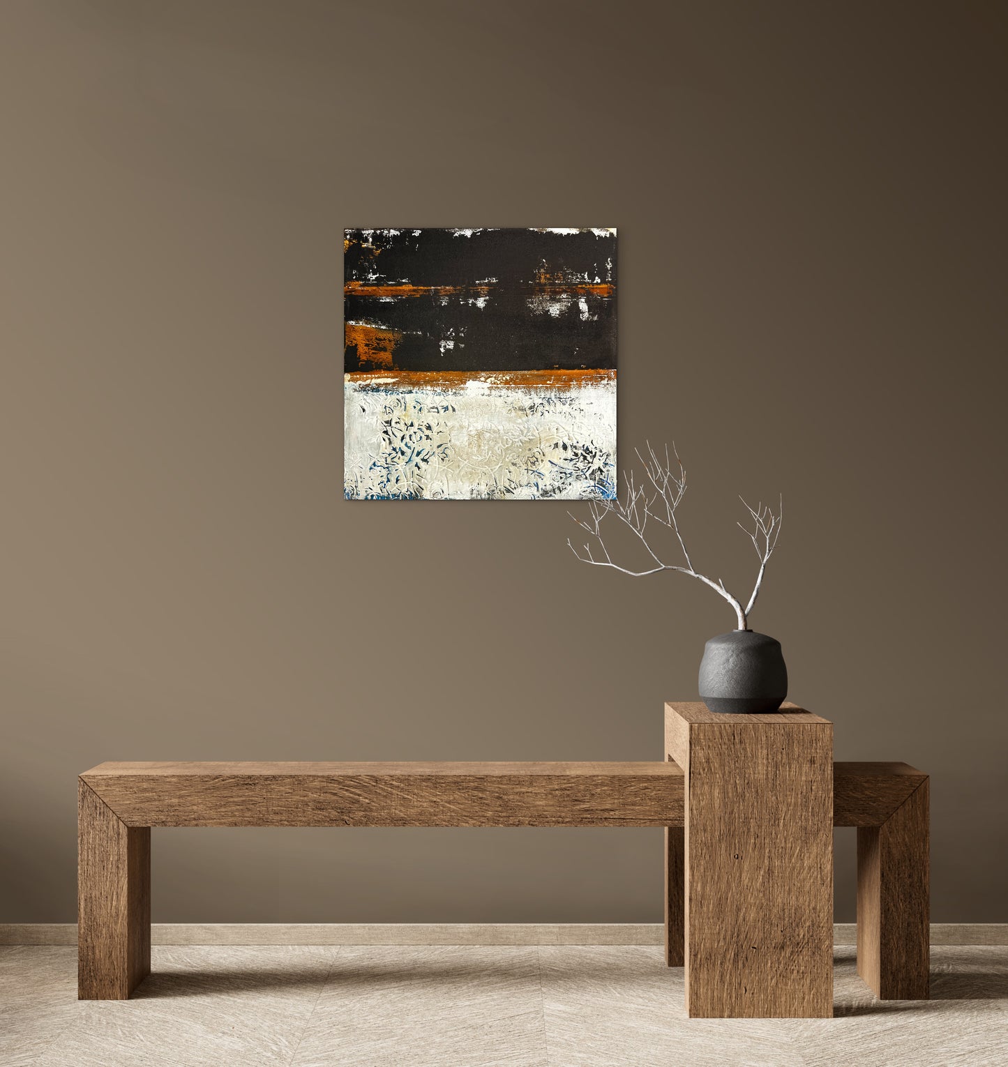 Intervals of Rust – Original Industrial Rust Heavy Textured Painting | 20x20"