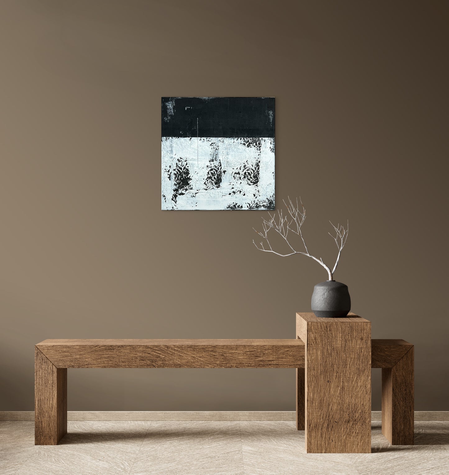 Relief of Absence – Original Wabi-Sabi Negative Space Painting | 20x20”