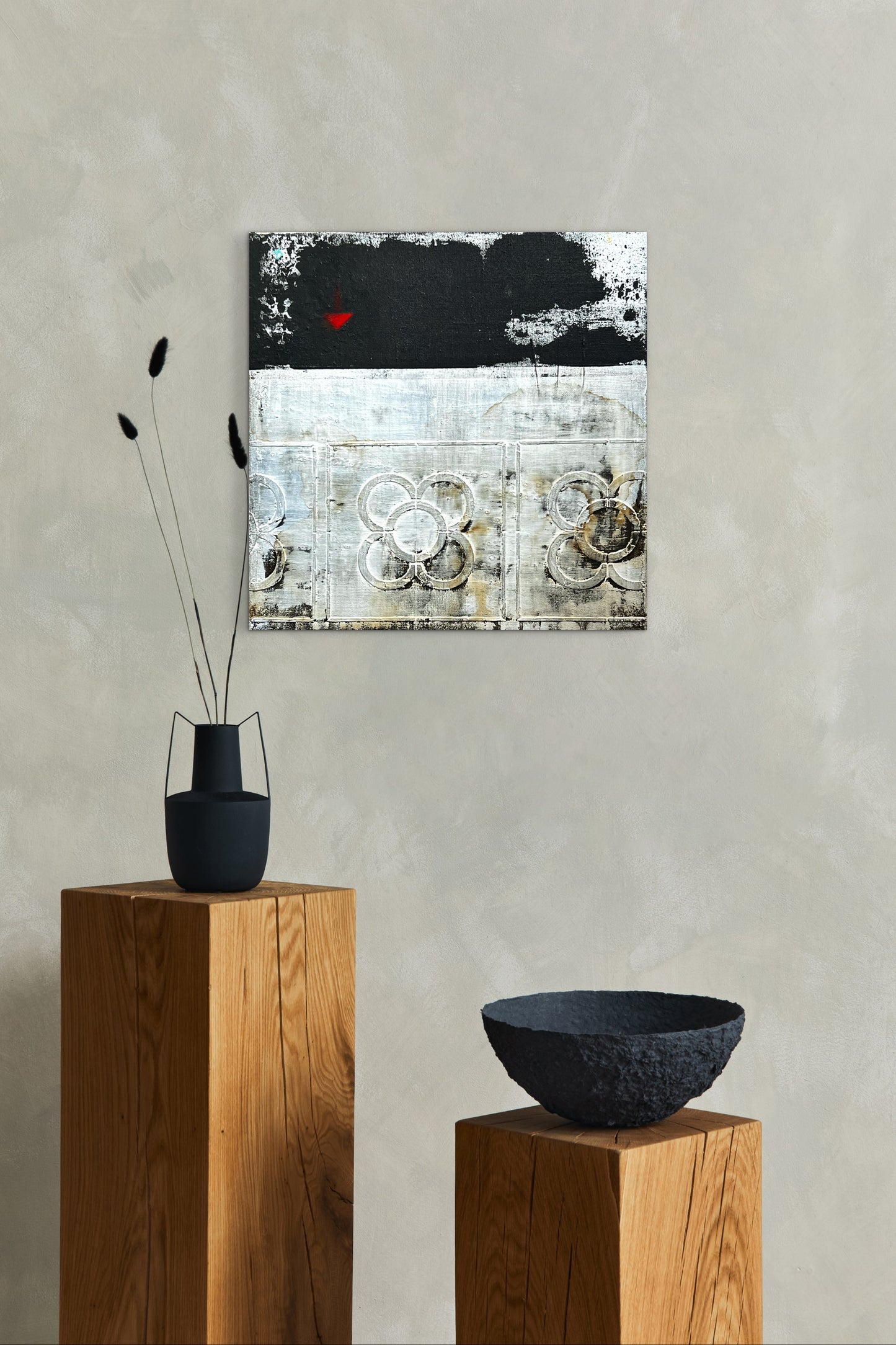 Campoamor – Original Barcelona Panot Urban Textured Painting | 16x16”
