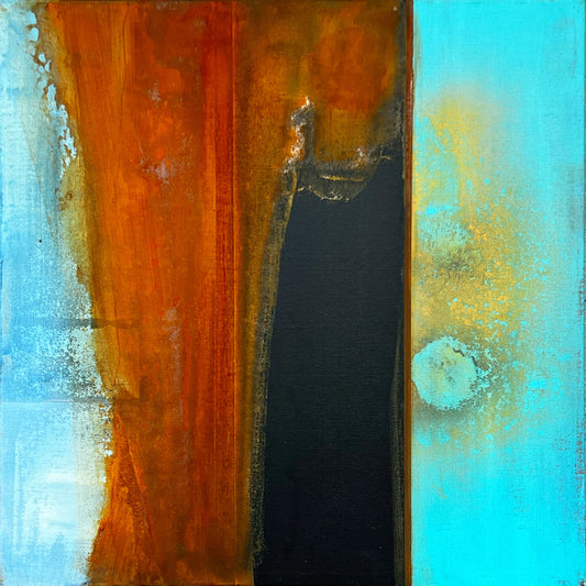 Burnished Horizon | Original Abstract Painting 20 × 20" Inches | Sergio Aranda