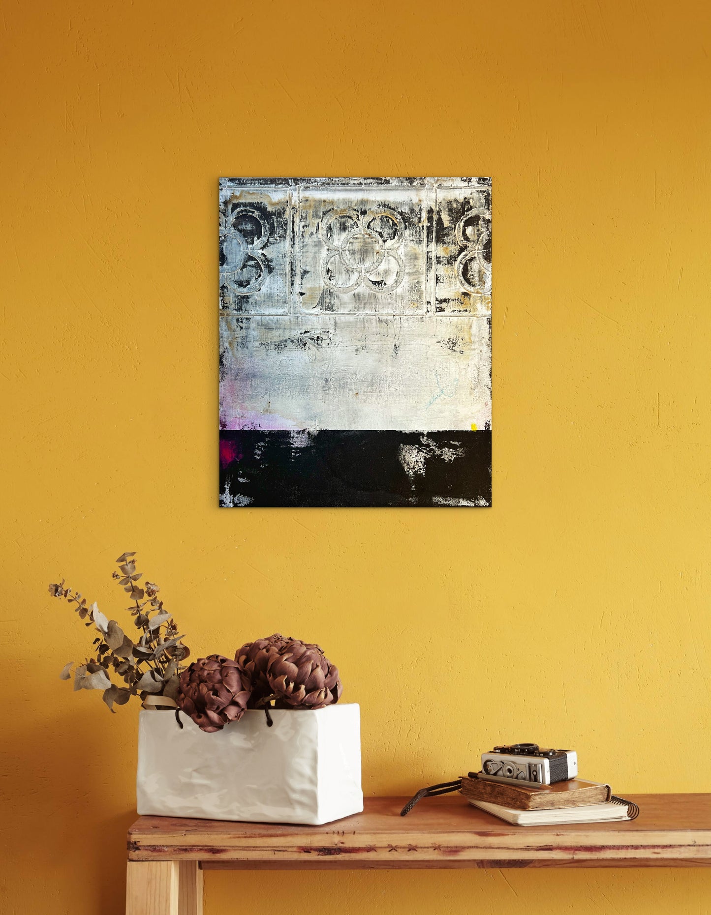 Eixample – Original Barcelona Geometric Architectural Painting | 18x15" Deep Profile