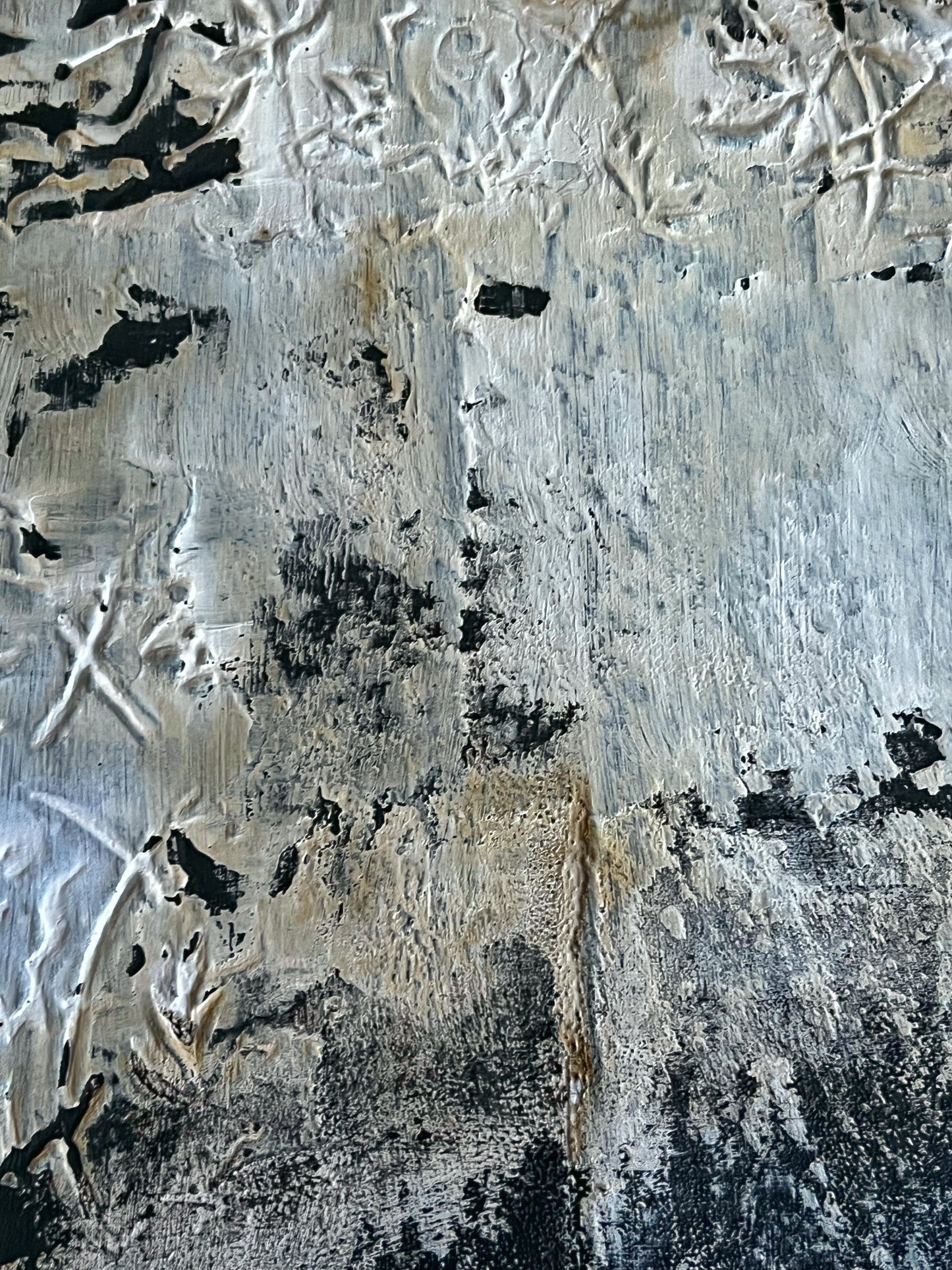 Altamira – Original Primitive Earthy Textured Painting | 18x15” Deep Profile