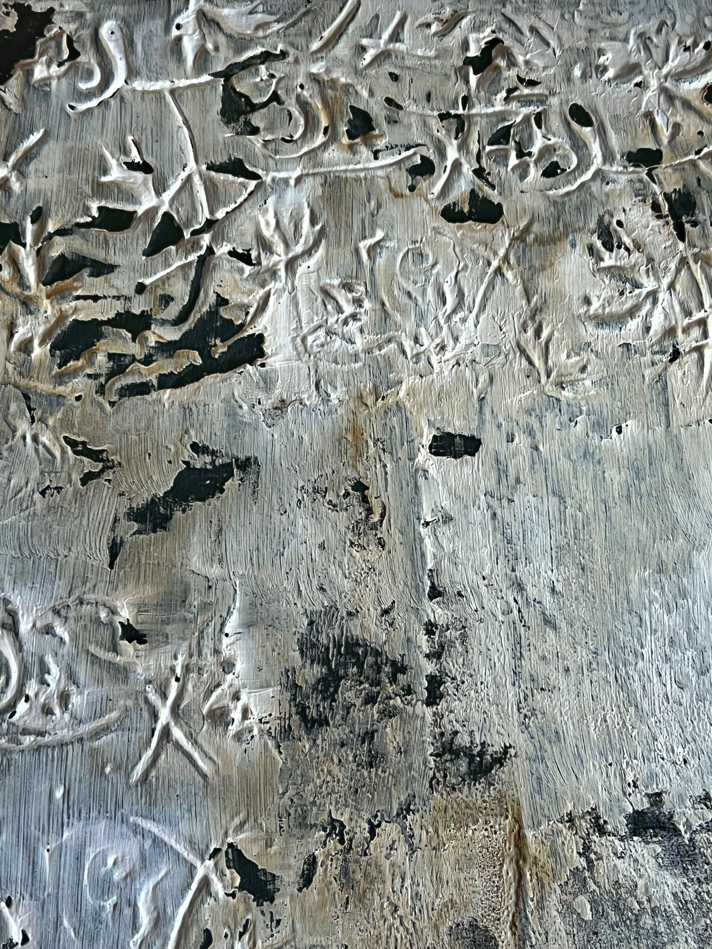 Altamira – Original Primitive Earthy Textured Painting | 18x15” Deep Profile