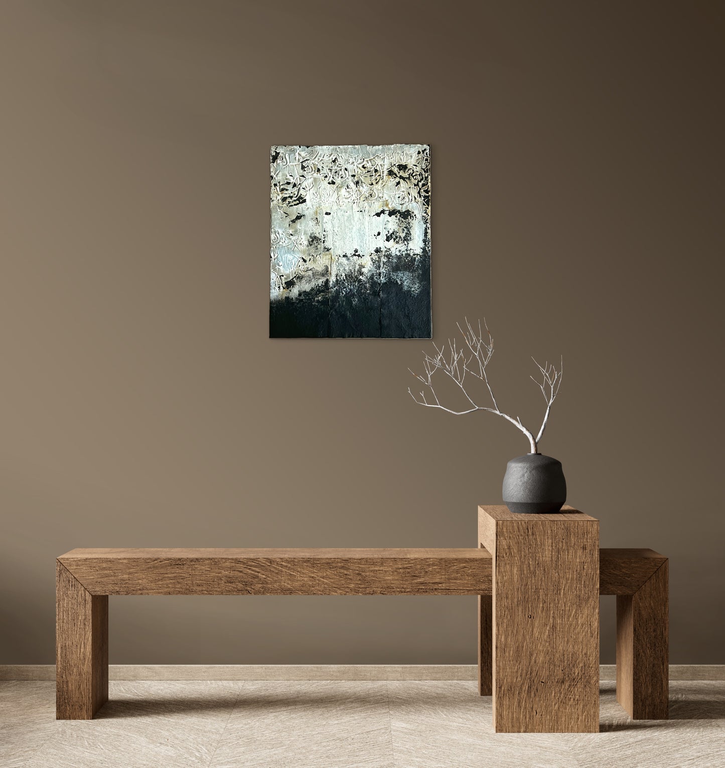 Altamira – Original Primitive Earthy Textured Painting | 18x15” Deep Profile