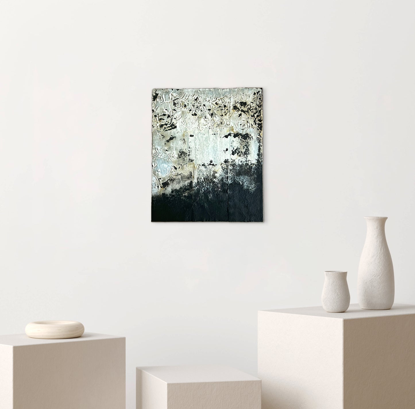Altamira – Original Primitive Earthy Textured Painting | 18x15” Deep Profile
