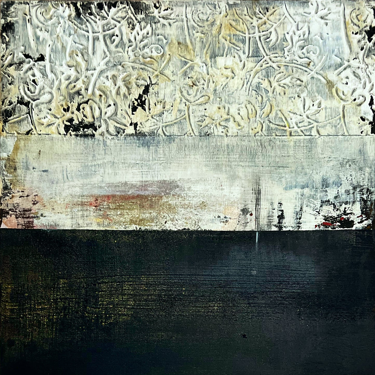 Strata of Silence – Original Wabi-Sabi Layers Textured Painting | 16x16"