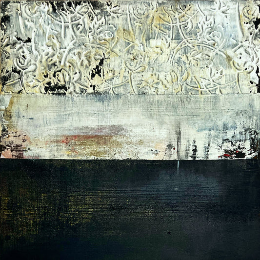 Strata of Silence – Original Wabi-Sabi Layers Textured Painting | 16x16"