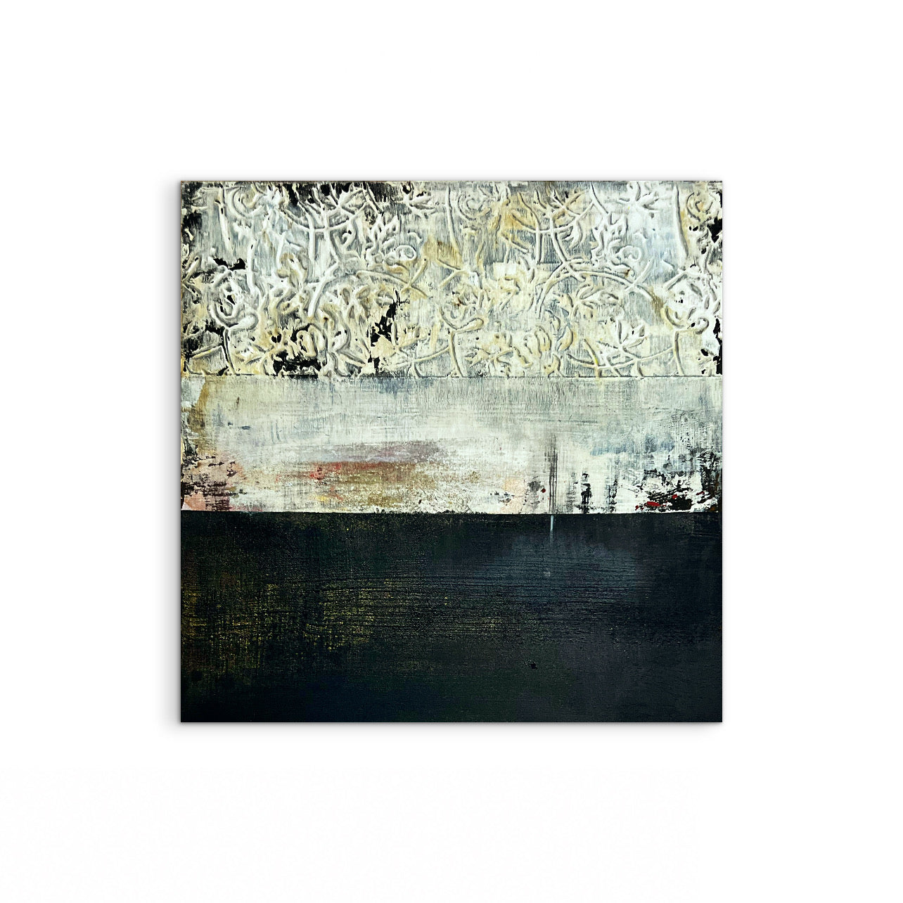 Strata of Silence – Original Wabi-Sabi Layers Textured Painting | 16x16"