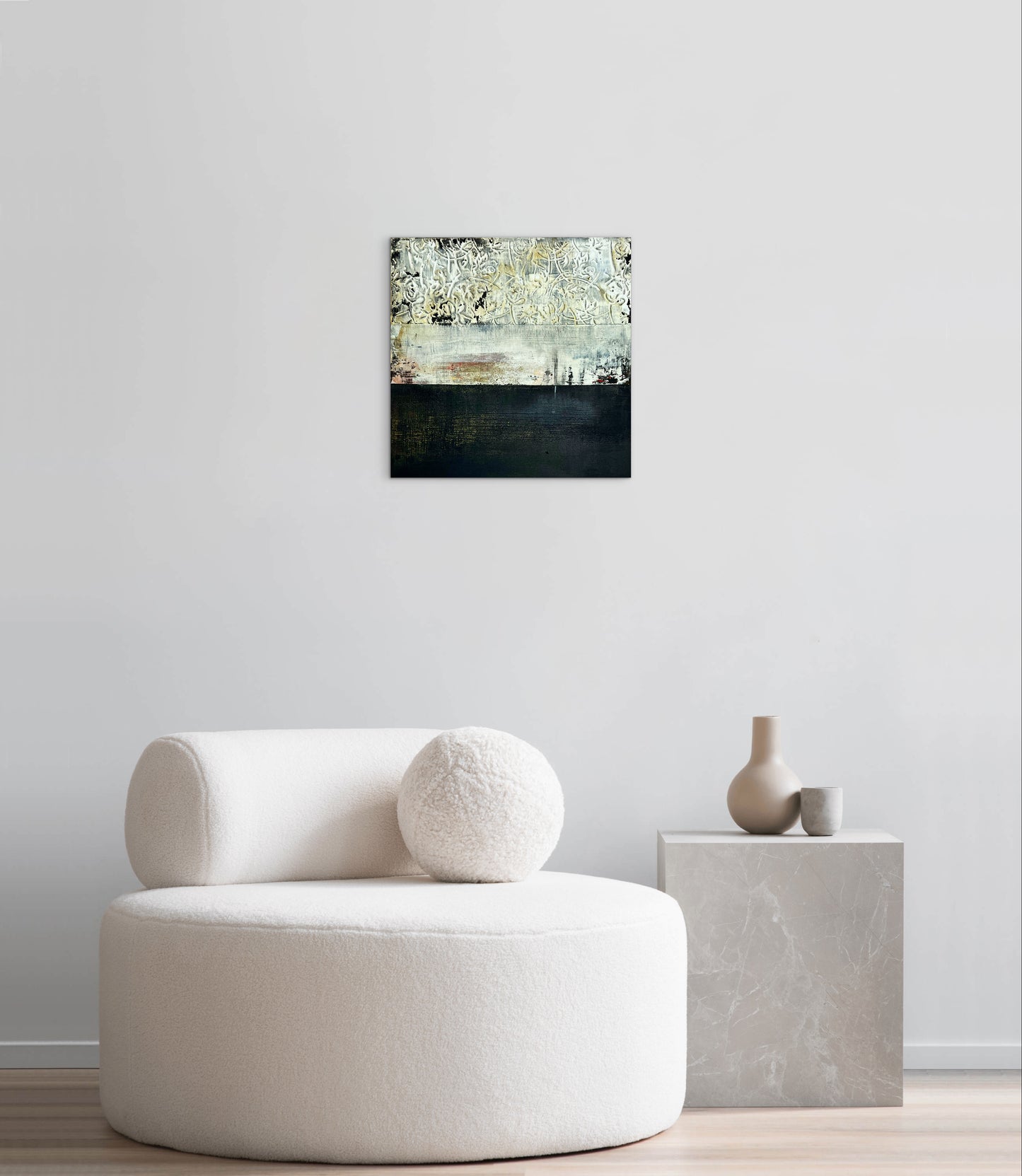 Strata of Silence – Original Wabi-Sabi Layers Textured Painting | 16x16"