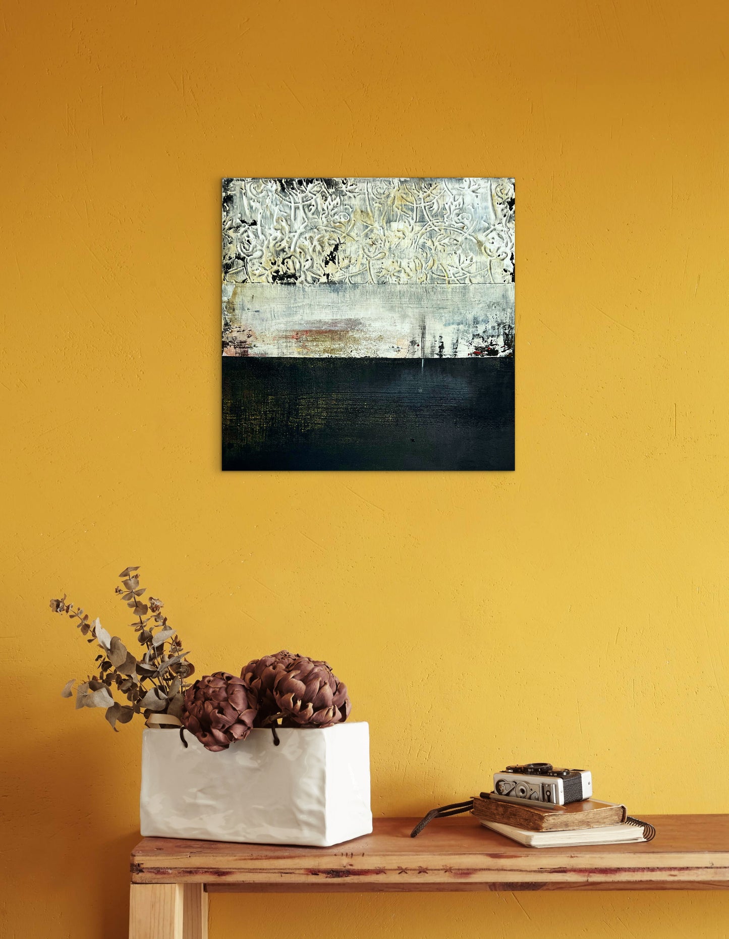 Strata of Silence – Original Wabi-Sabi Layers Textured Painting | 16x16"